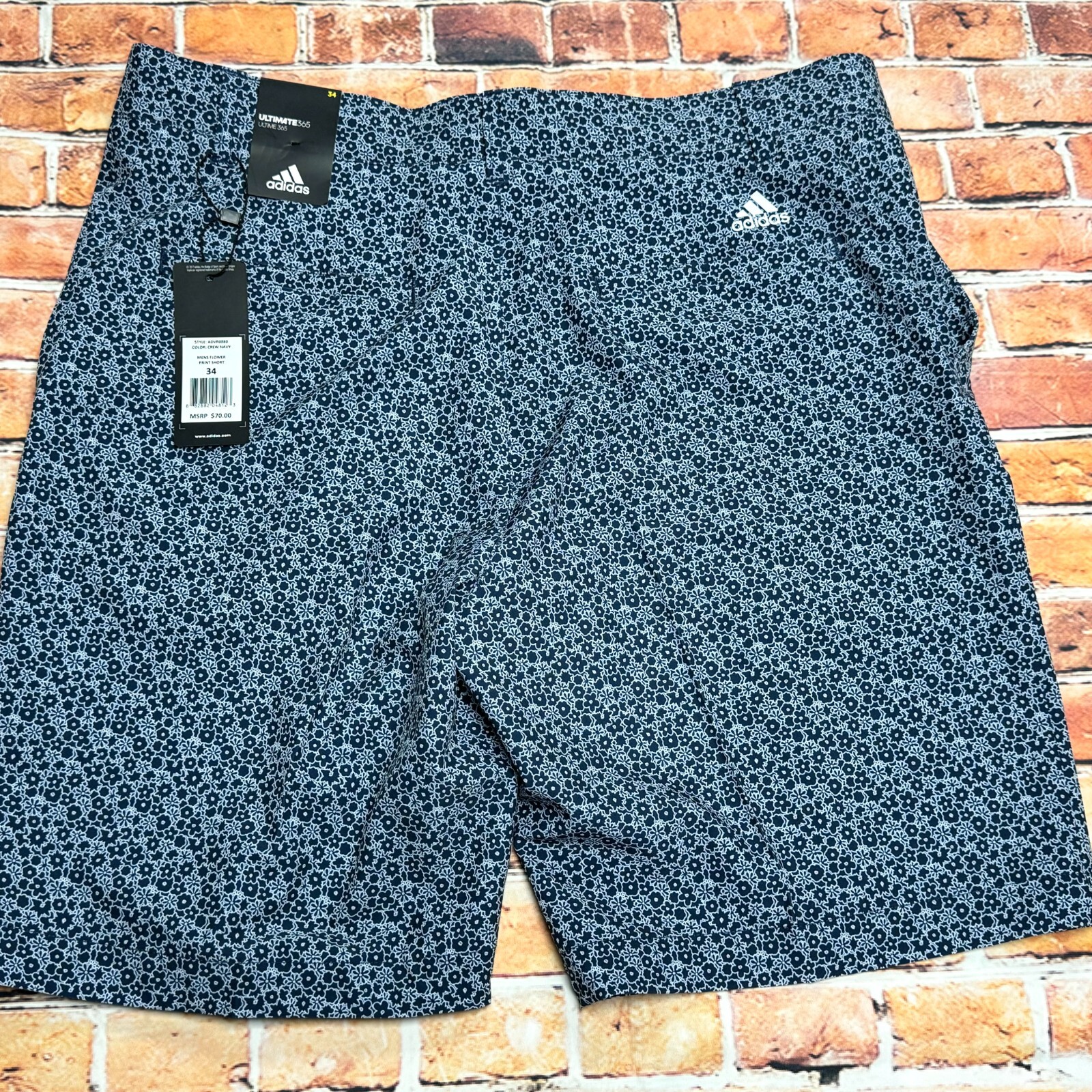 Adidas Ultimate 365 Mens 36 Golf Shorts Floral Pattern In Crew Navy