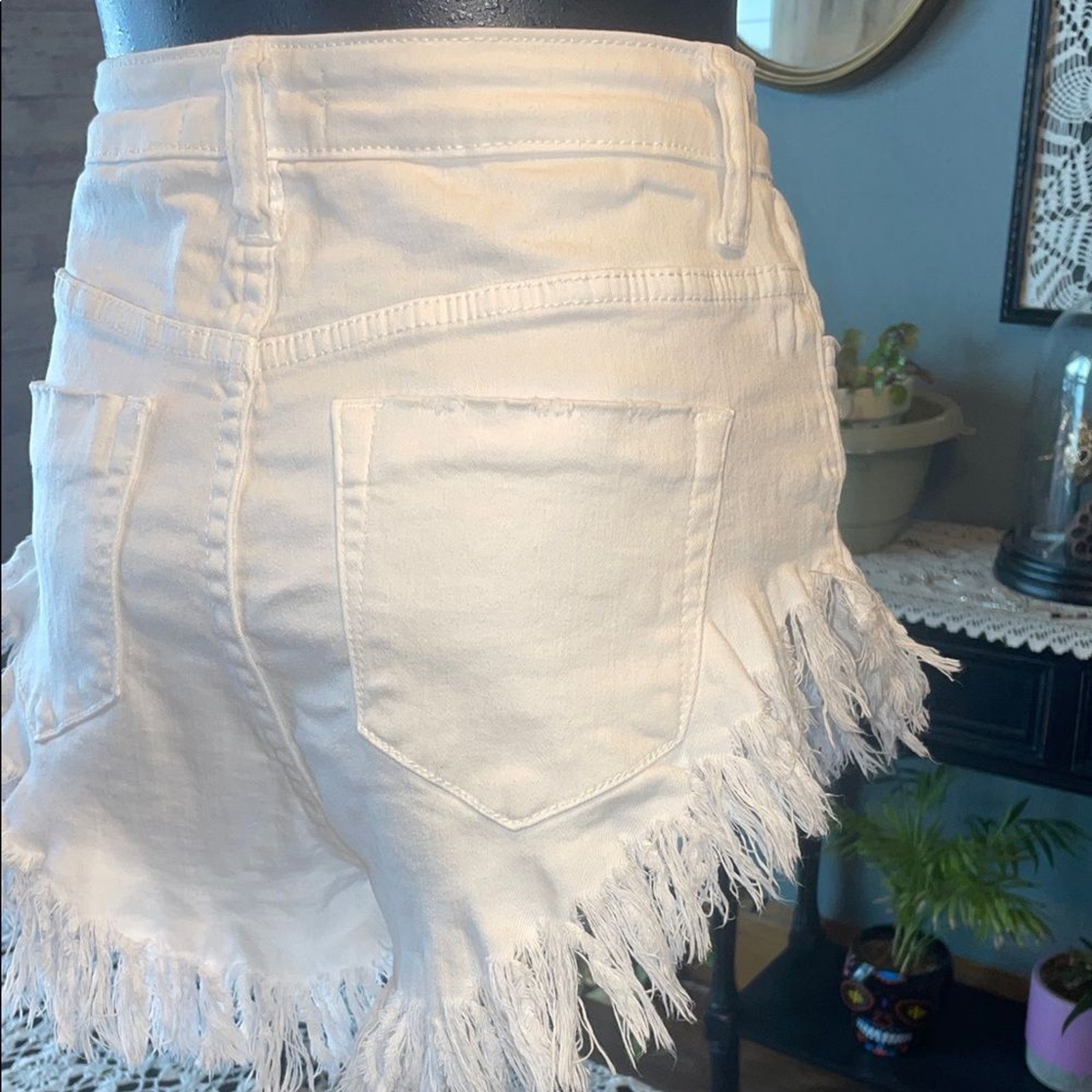 Aphrodite White Frayed Jean Shorts