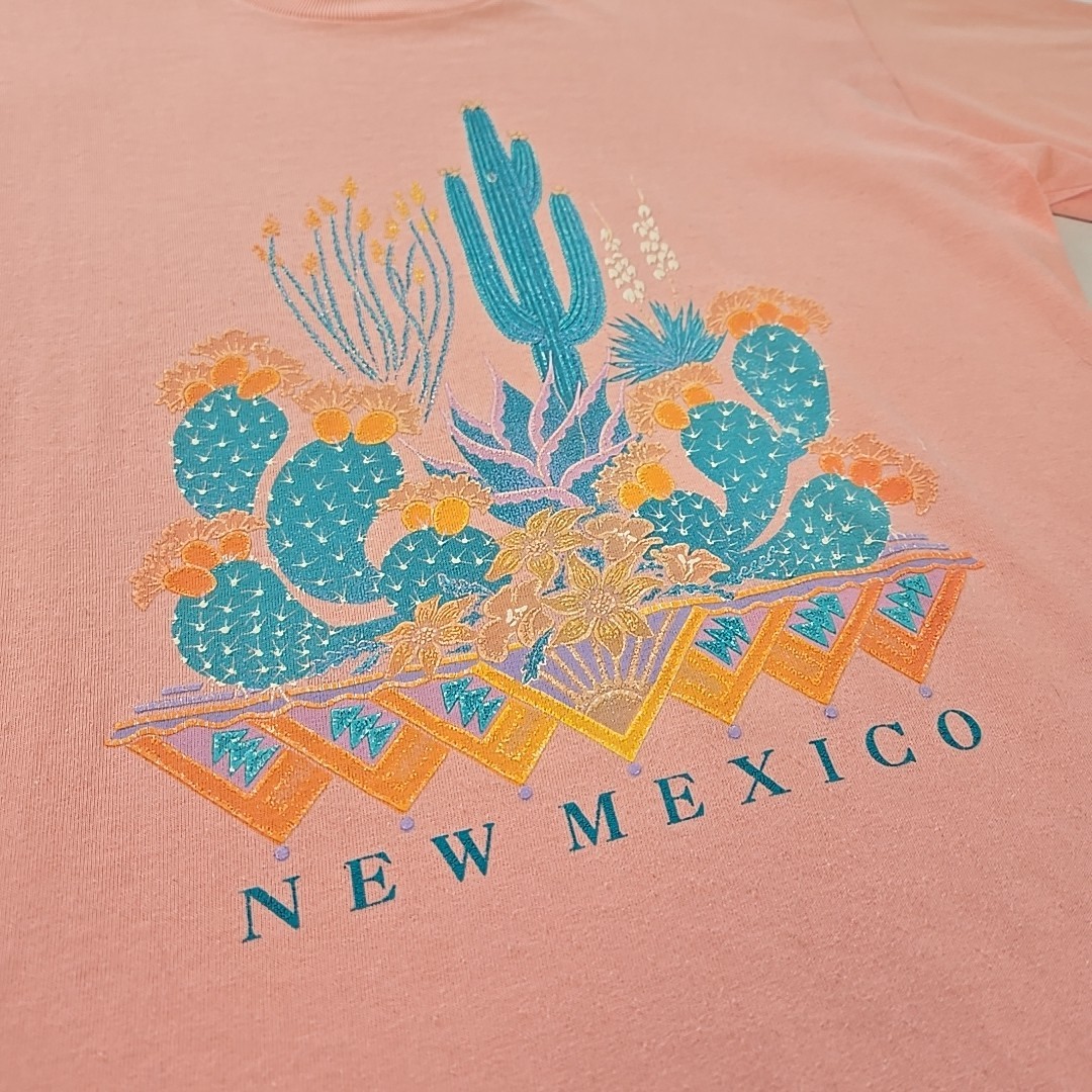 VTG 90s Single Stitch T Shirt New Mexico Cactus Puffy 3D Graphic Print Oneita M