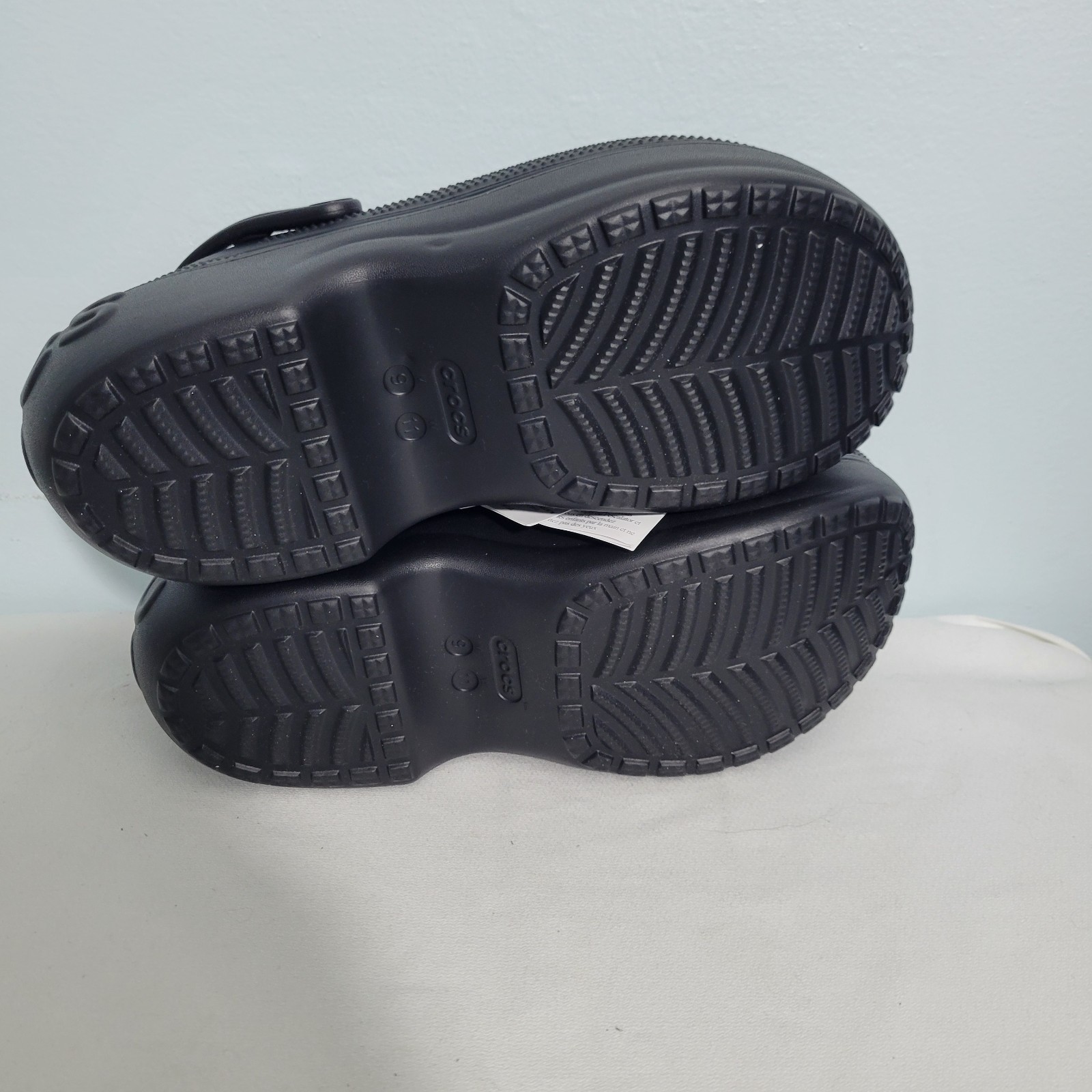 Crocs Bella Black Platform Clogs Size 11W/9M NEW 12426-2836