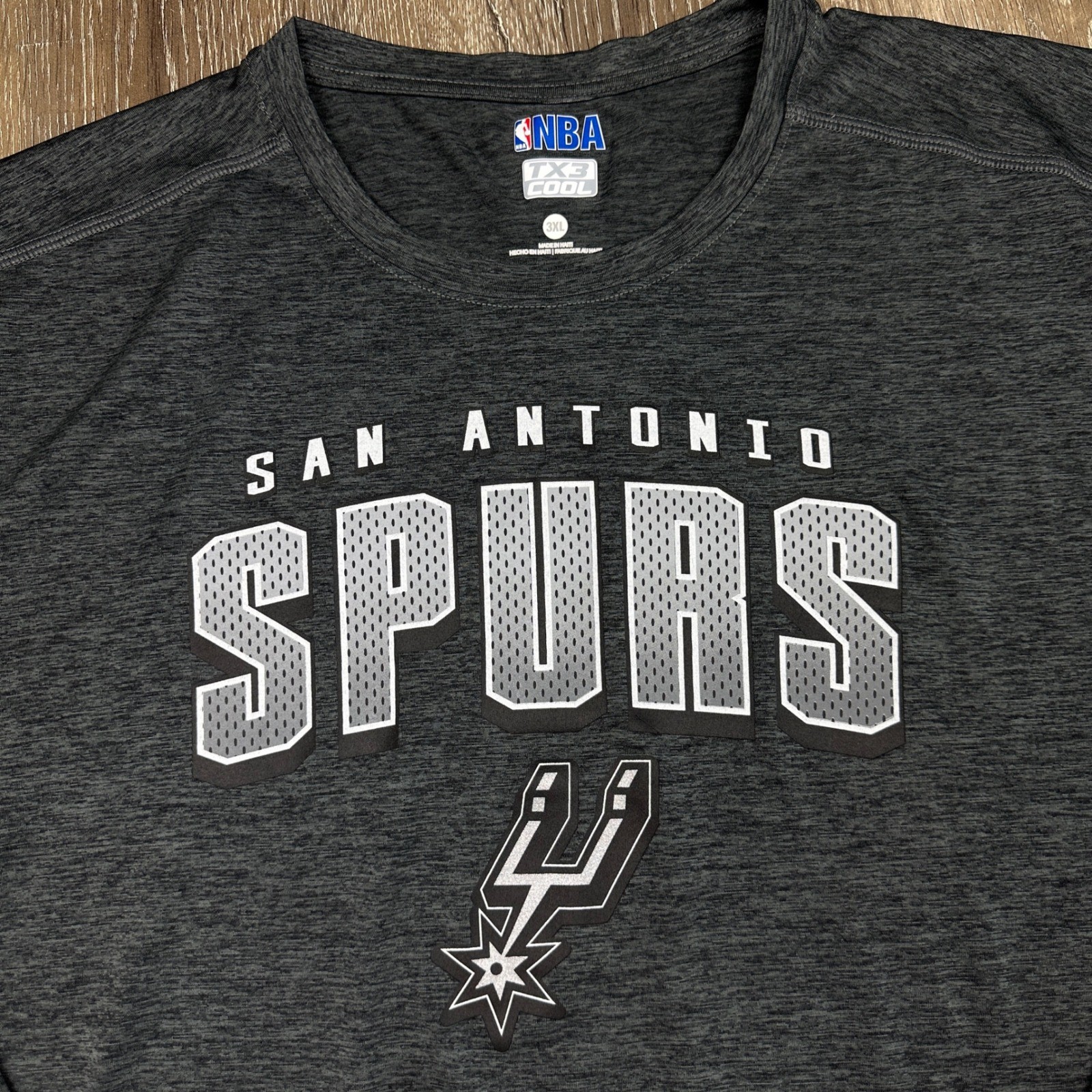 NBA San Antonio Spurs Long Sleeve Performance Shirt Grey Mens 3XL TX3 Cool