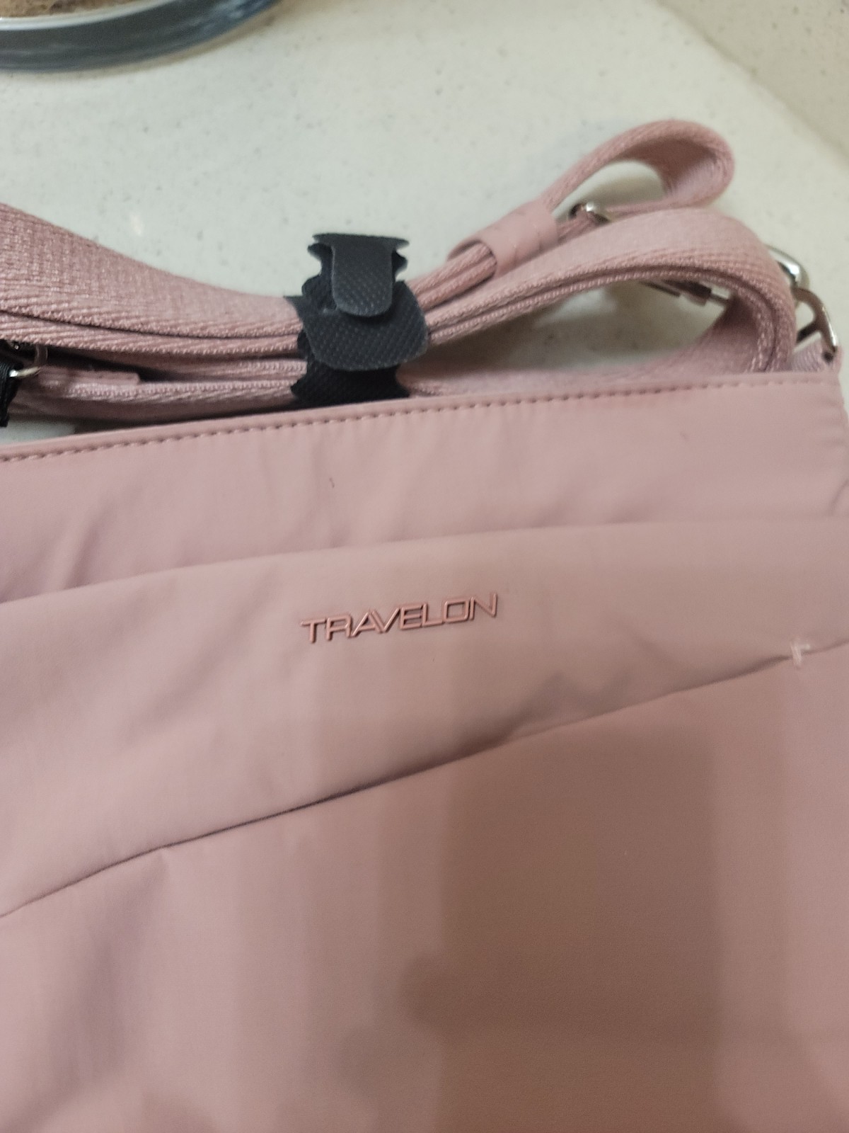 Travelon Anti-Theft Roam Crossbody Bag Zip Closure Adjustable Strap New Peach