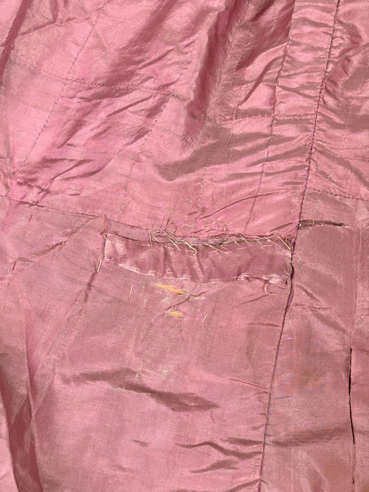Antique Middle Eastern Harem Pants Shiny Pink Silk Drawstring Waist AS IS