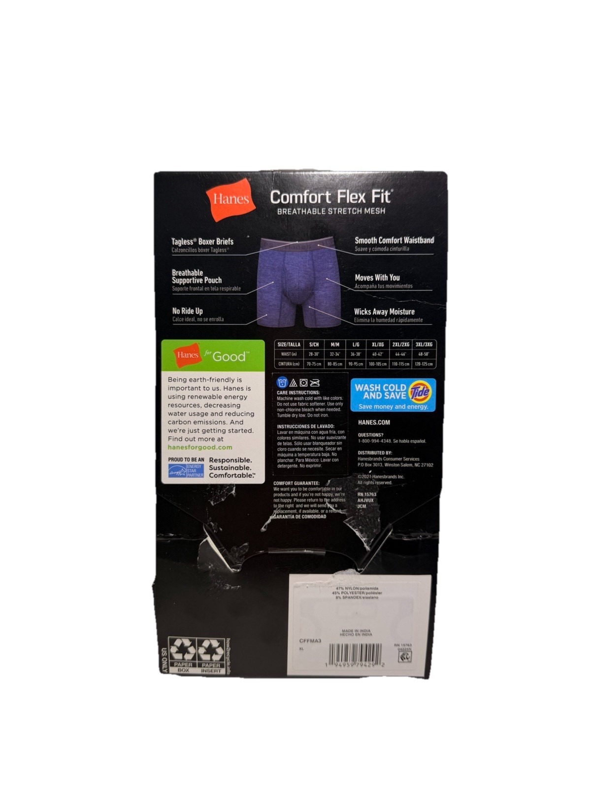 New Hanes Men’s 4 Pack Comfort Flex Fit Breathable Mesh Boxer Briefs Sizes S, XL