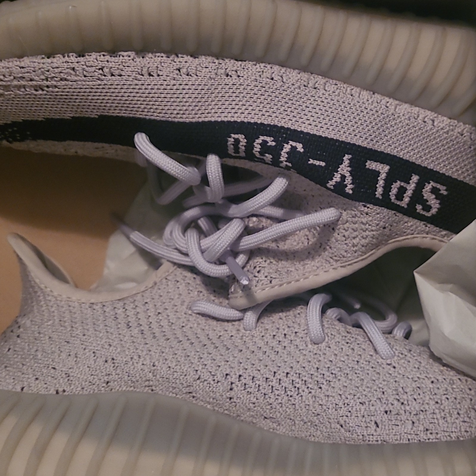 adidas Yeezy Boost 350 V2 Low Top Lace-Up Athletic Sneakers Gray Black