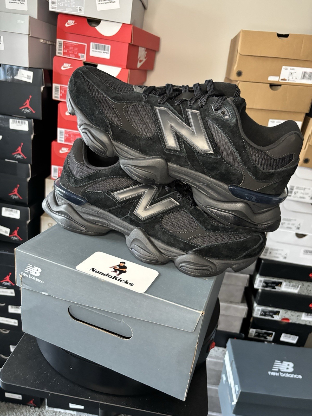 New Balance 9060 Triple Black Suede Men’s Size-U9060BPM