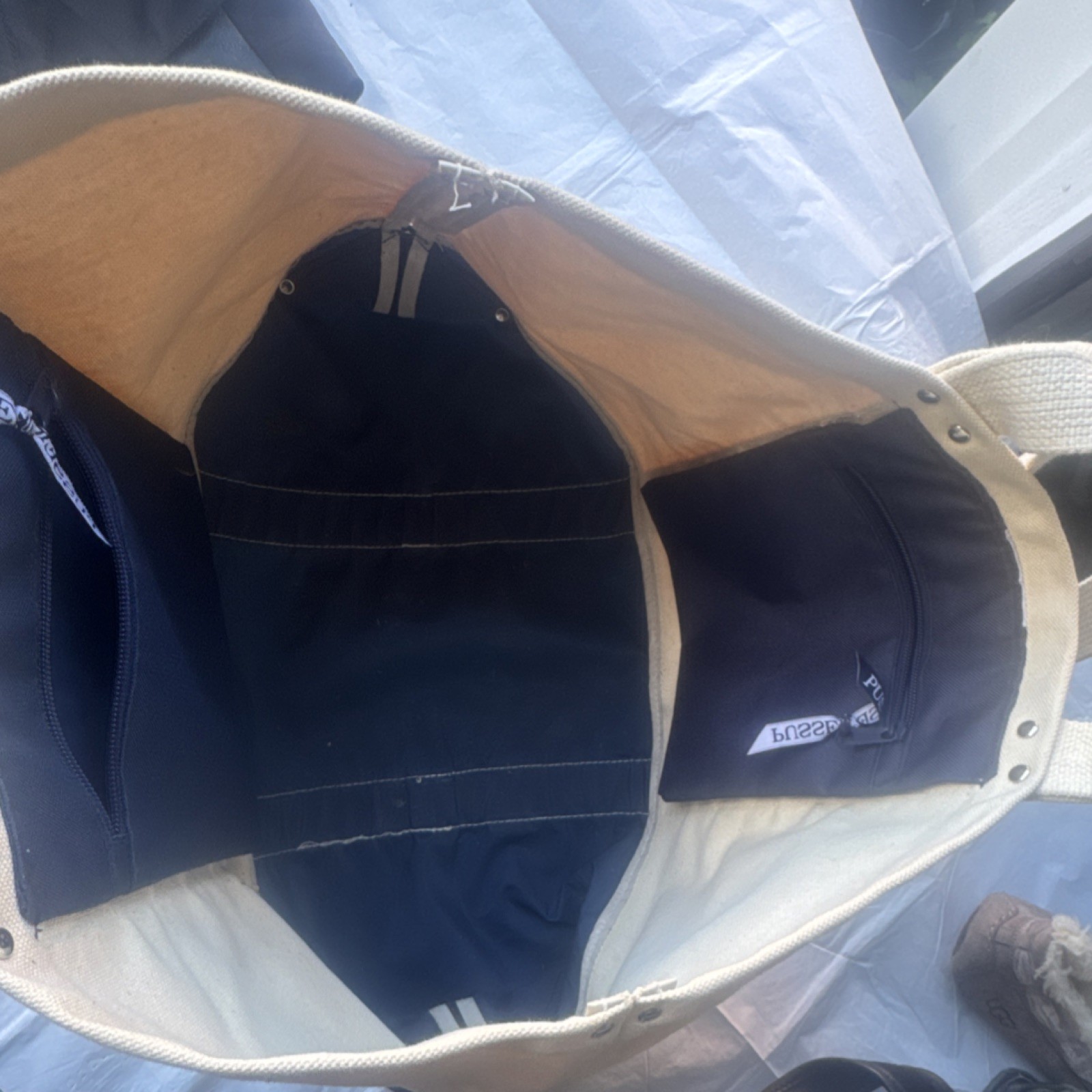 Pusser’s Logo Tote Bag Ivory/Navy