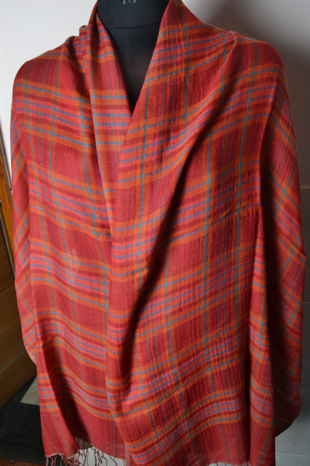 SOBRE DESIGNER PLAID CHECK 100% CASHMERE PASHMINA SHAWL/WRAP : 7 DESIGN CHOIC