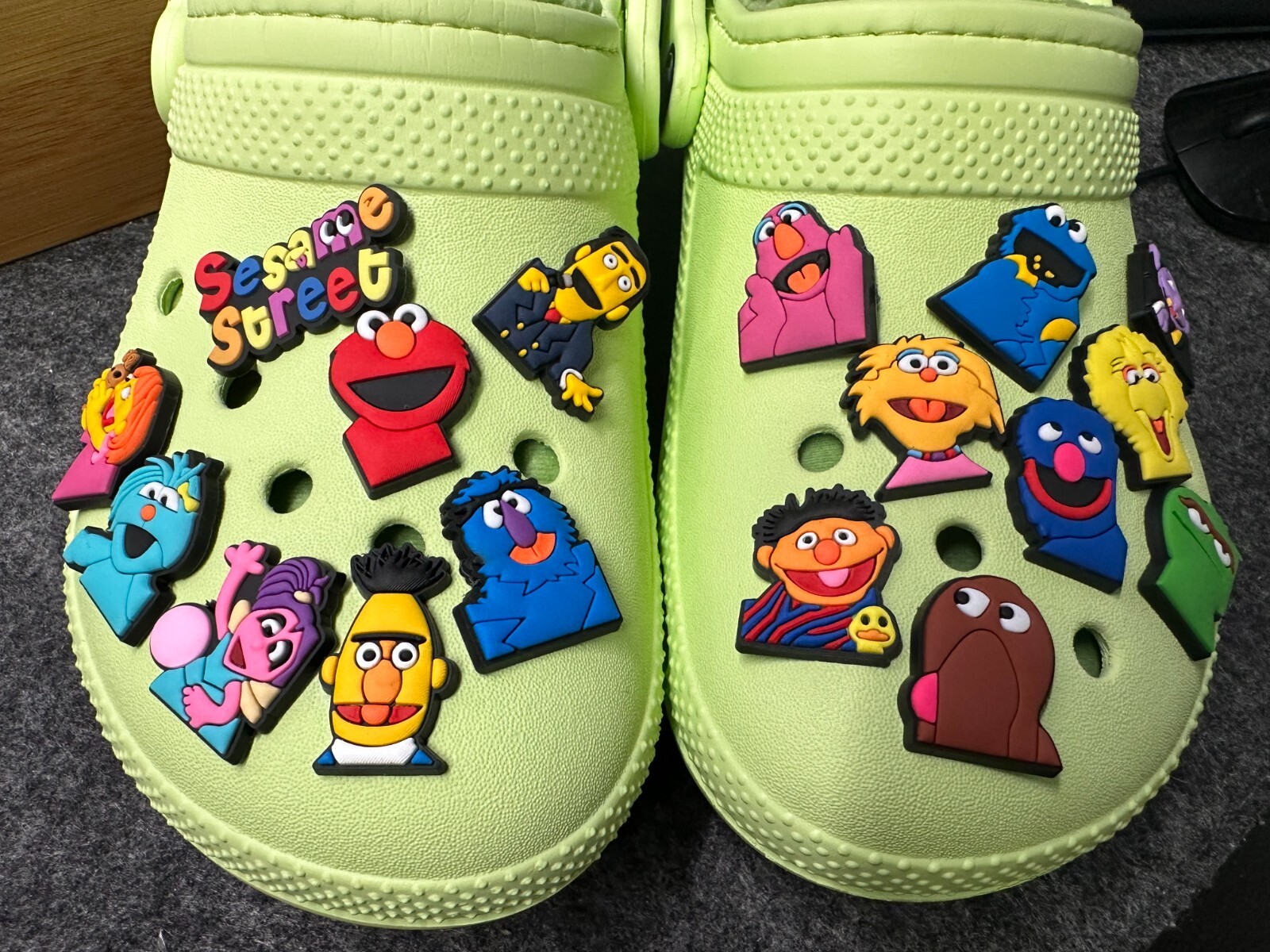17 pcs shoe charms for croc Theme Charms sesame street Cartoon Shoe Charms