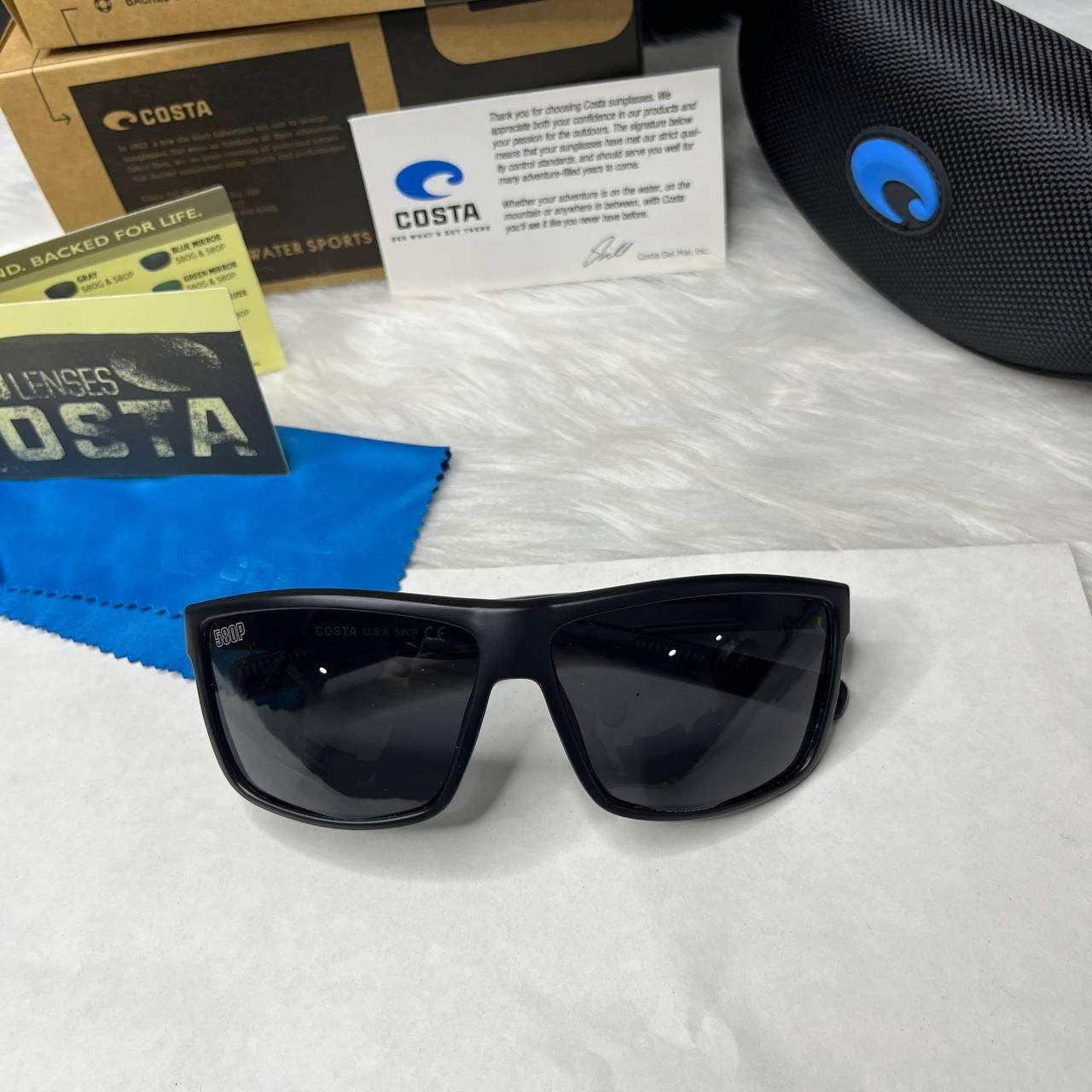 Costa Del Mar Rinconcito Black Frame Matte Black 580P Lens Polarized Sunglasses