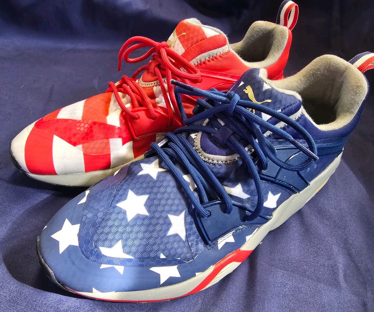 Puma Blaze Of Glory Red White Blue USA America Star Sneaker 362096-01 Mens Sz 10