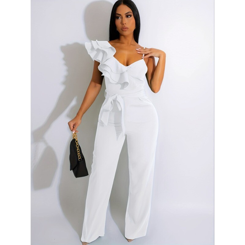 Womens V-Neck Sleeveless One Piece Jumpsuits | Romper Wide Leg Pant|Sexy Party
