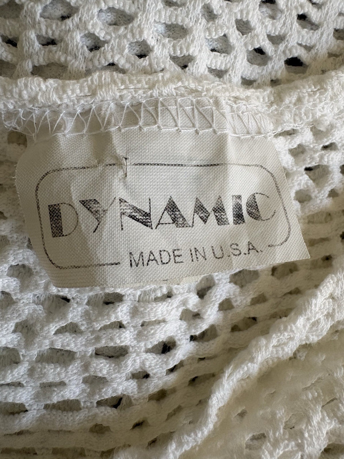 DYNAMIC USA Mesh Top Short Sleeves Off White Layering Stretch One Size (Med)