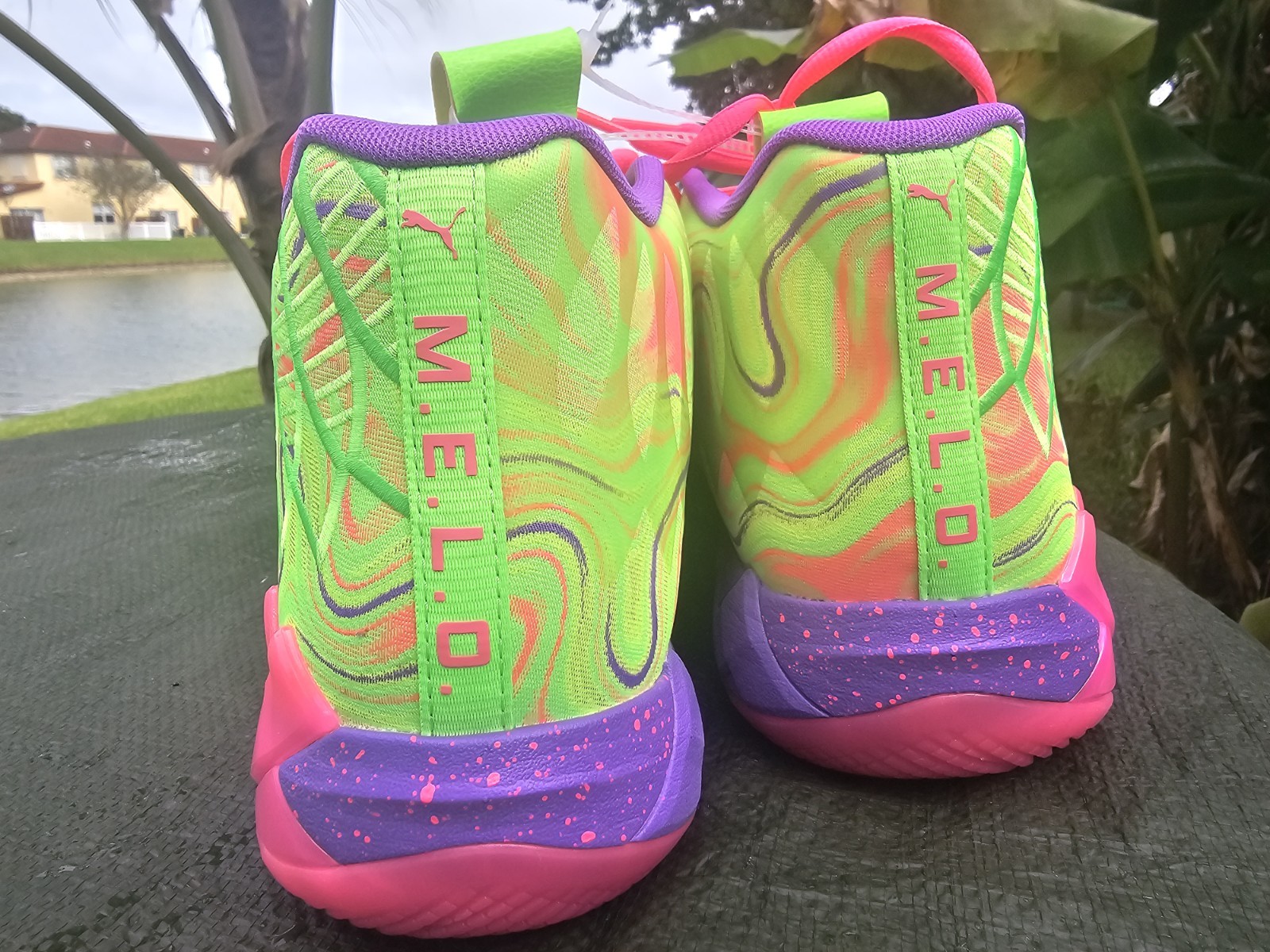 Size 13 Puma MB.01 Men Basketball Shoe Green/Pink/Purple LaMelo Ball 310437 01