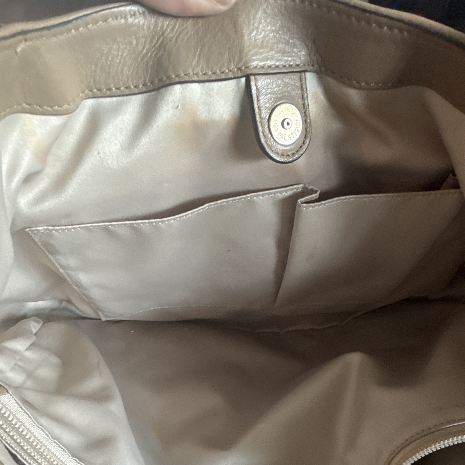 Coach Brown Shoulder Bag Buckle Accent Magnetic Closure Inner Pockets Gold HW