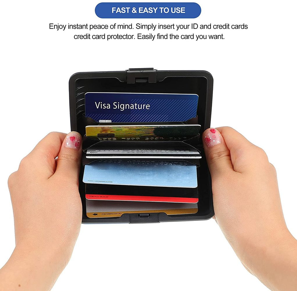 Credit Card Protector,RFID Blocking Aluminum Wallet Women Mens Credit Cards Case