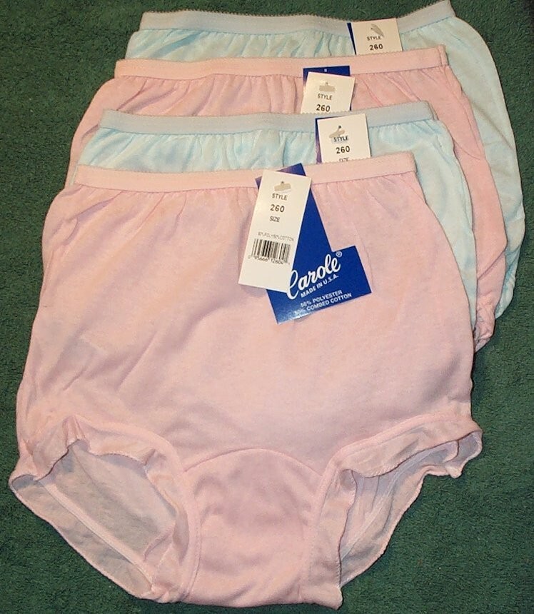 4 Pair Assorted KIDS Size 8 , 50/50 Poly Cotton Brief w/Ruffled Leg PANTIES USA