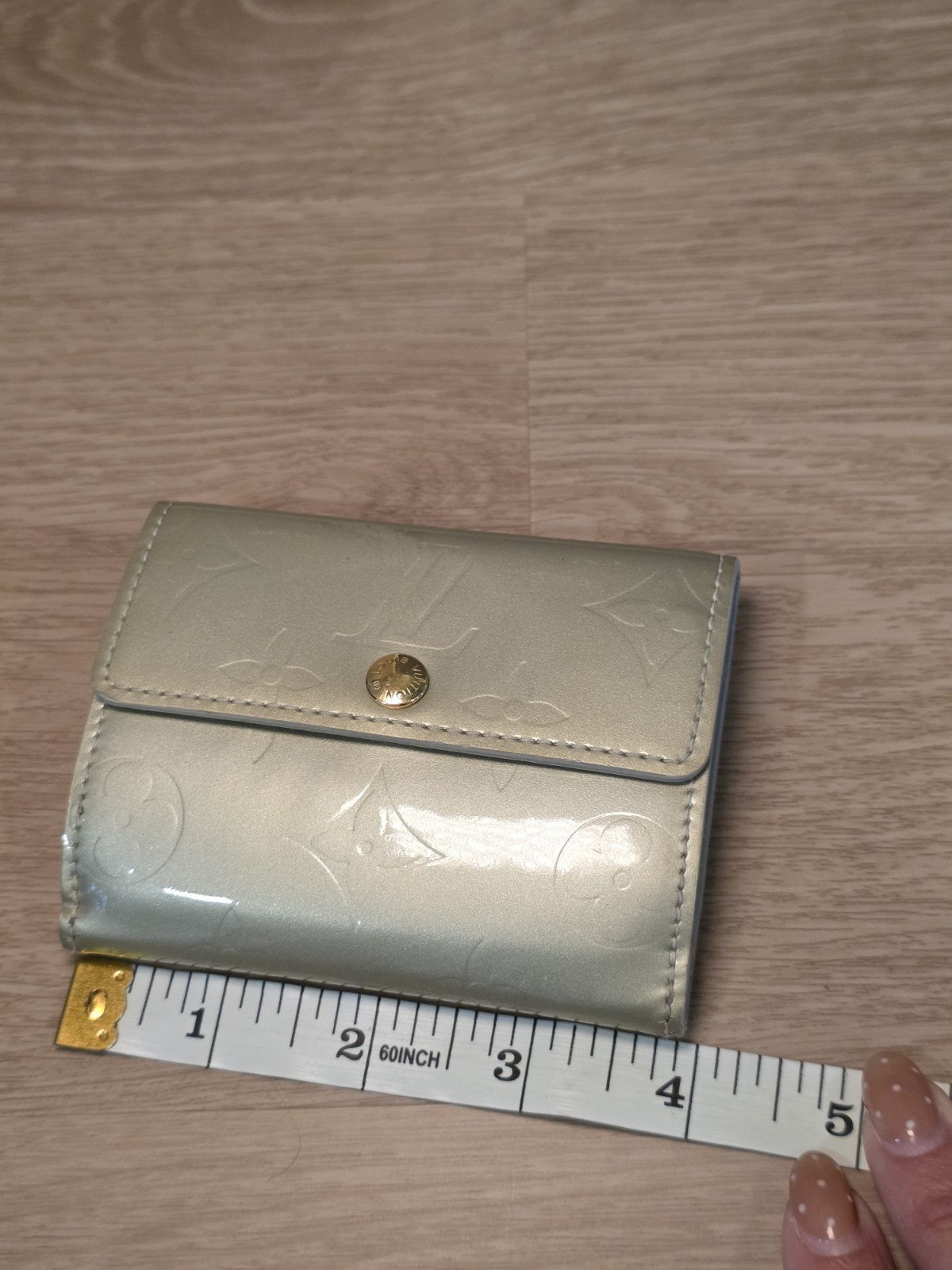 Louis Vuitton Monogram Compact Folding Snap Wallet Credit Card Holder Vernis
