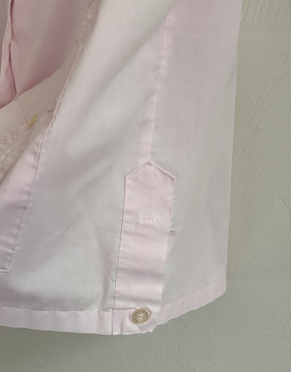 Vintage ’80s Haband! Pink Guayabera Embroidered Mexican Button-Up Shirt Size M