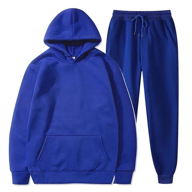 Men Fleece Jogger Set Tracksuit Casual Sportswear Unisex Hoodie Pants Ensemble