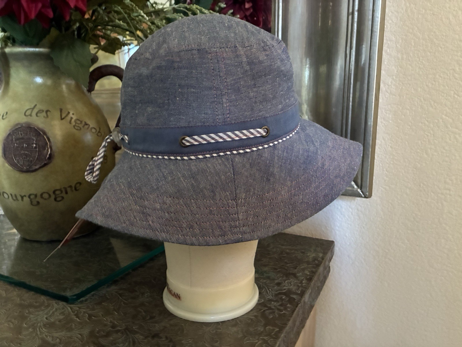 Pistil Designs Hilary Sun Hat One Size Women’s Blue Denim Fabric Summer Hat NEW