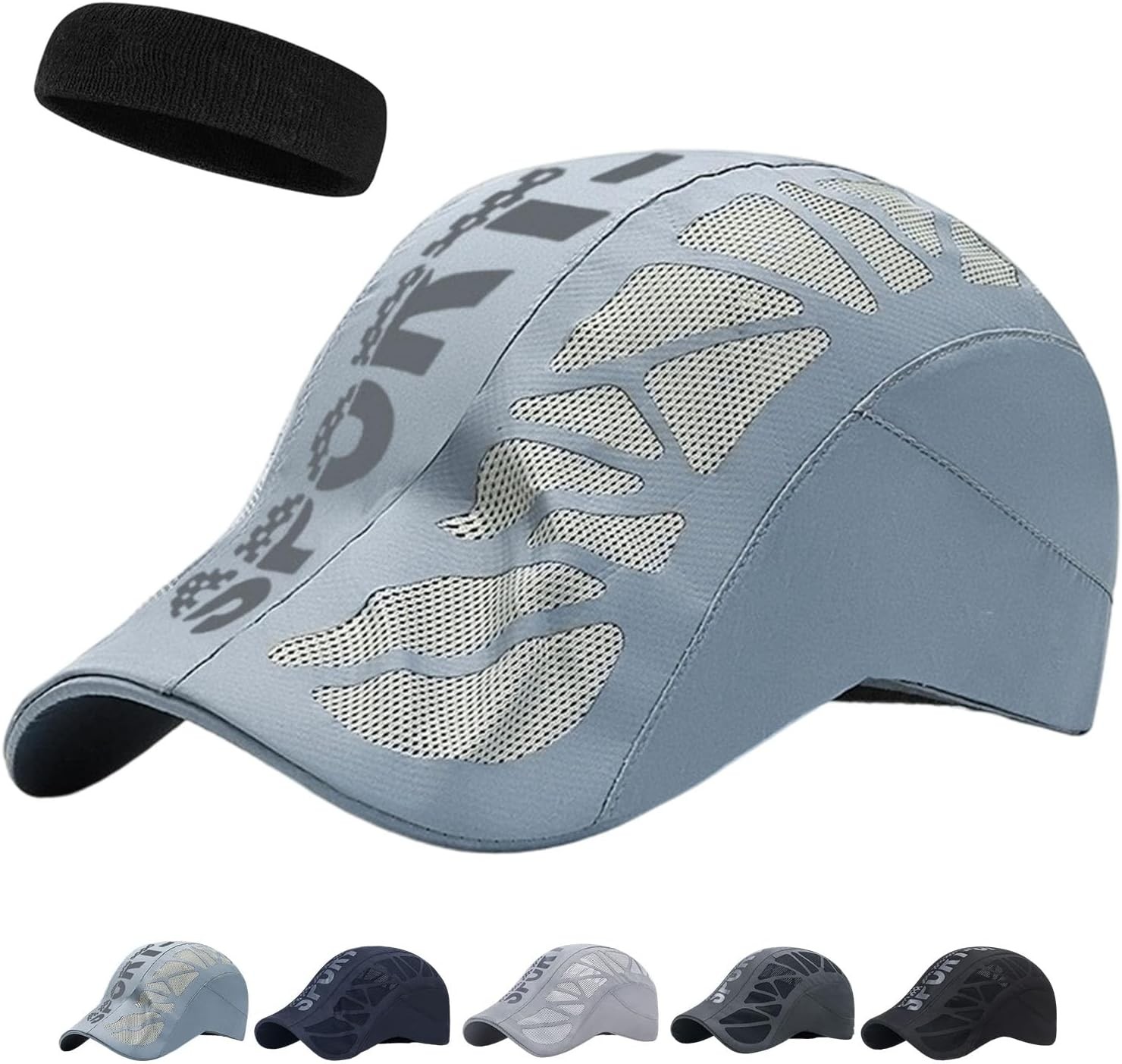 Men’s Outdoor Sport CapTennis Cycling Baseball Cap Breathable Quick Dry Mesh Hat