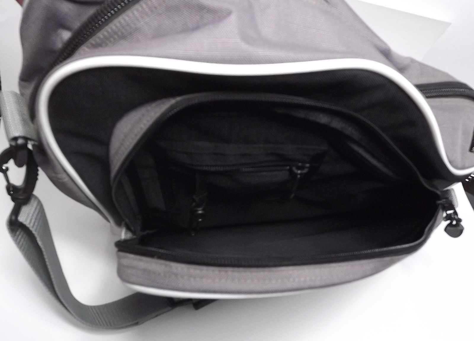 LL Bean Cross Body Satchel Black and Grey Daypack Laptop Tablet Book Tote