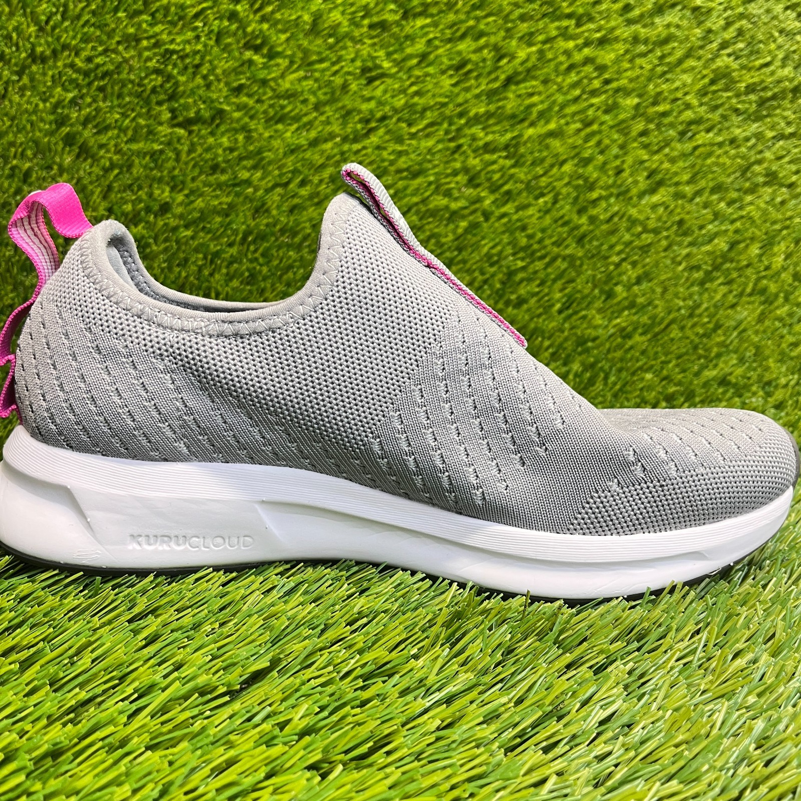 Kuru Atom Womens Size 8 Gray Purple Athletic Walking Slip On Shoes Sneakers