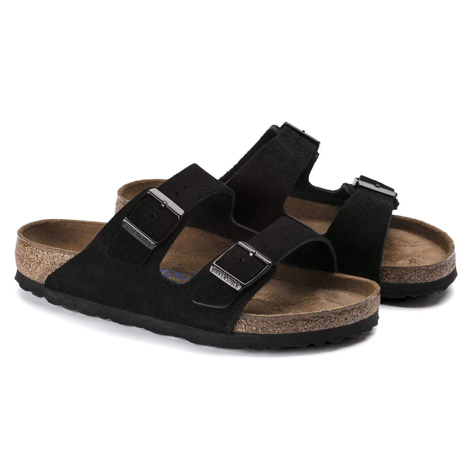 Birkenstock Arizona Soft Footbed Suede Leather EU37-45 Black Unisex sandals