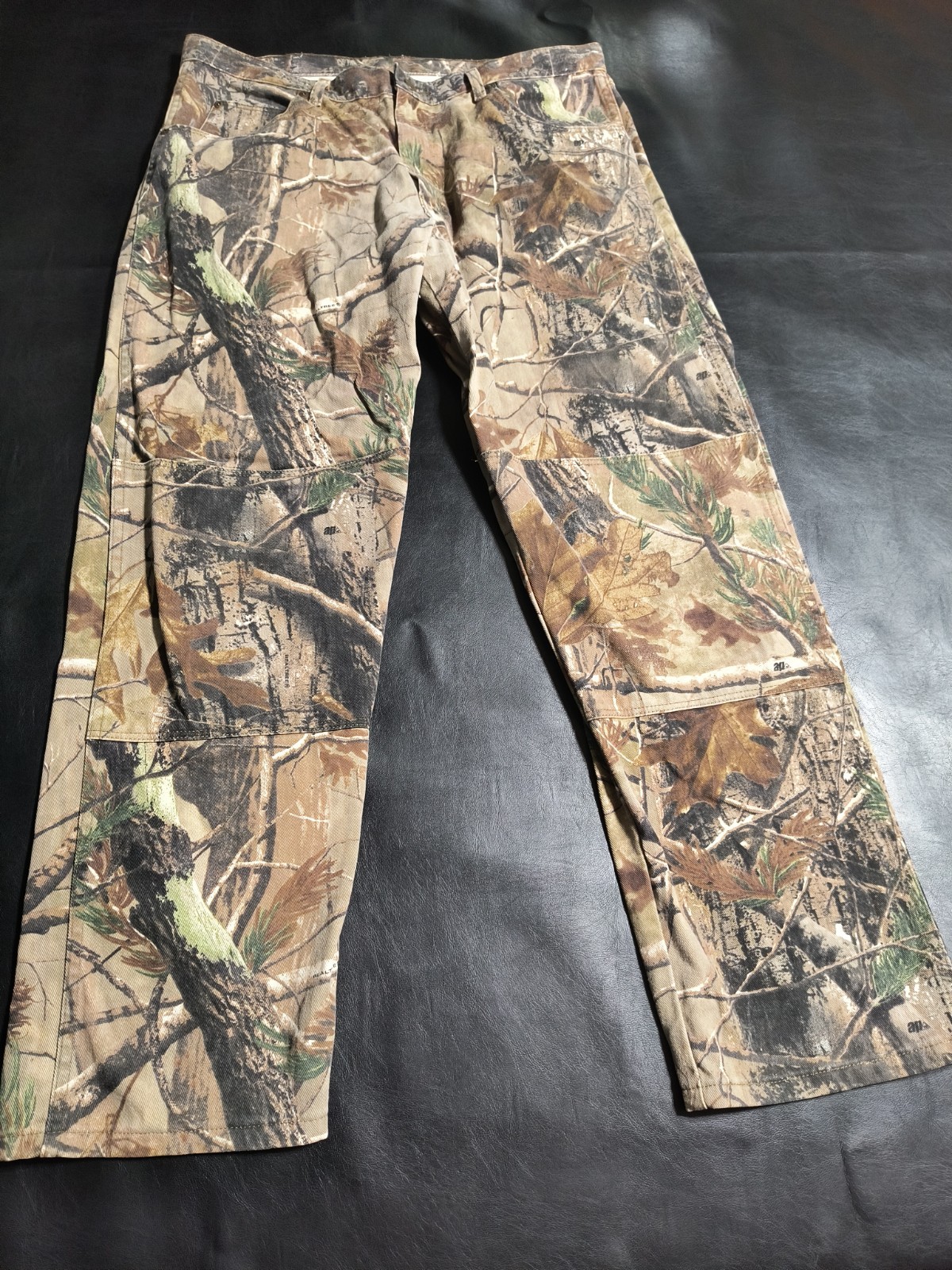 Wrangler Mens Camo Pants Real Tree Double Knee Hunting Fishing VTG 38×32