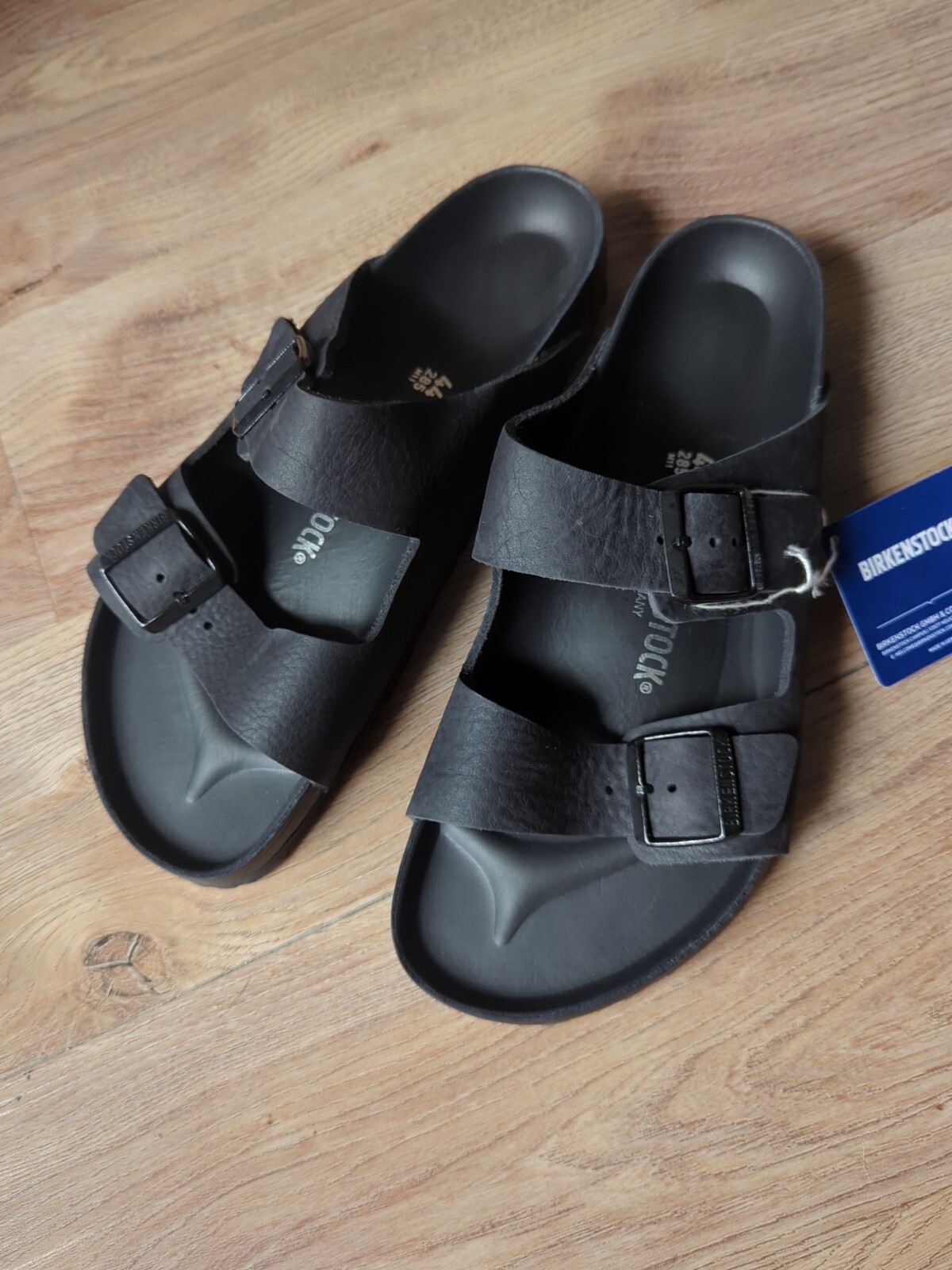 Birkenstock Tumbled All Leather Exquisite Arizona Mens 11-11.5 EU 44 Black