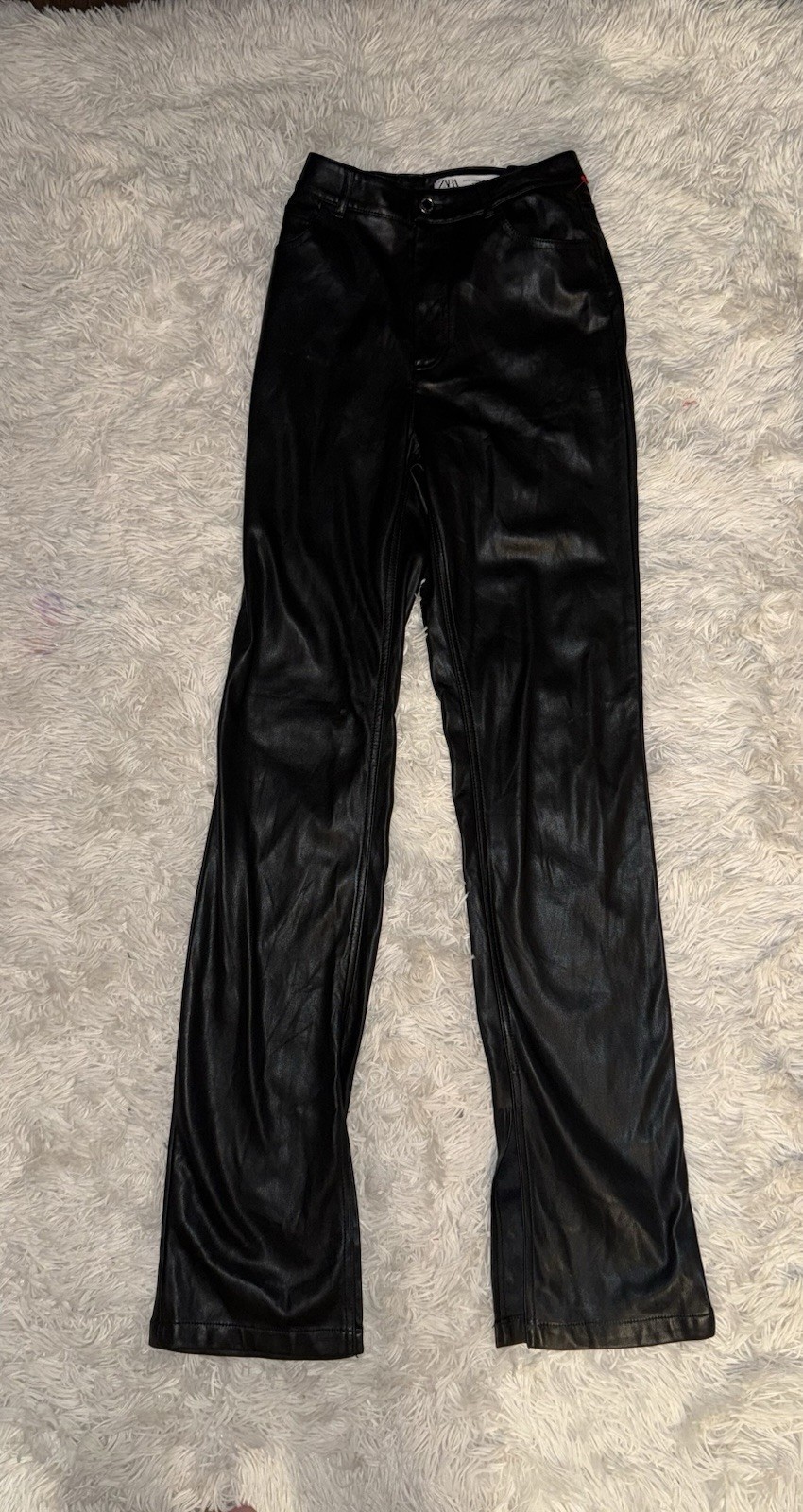 Zara Women’s Faux Leather Pants Size 4 Black