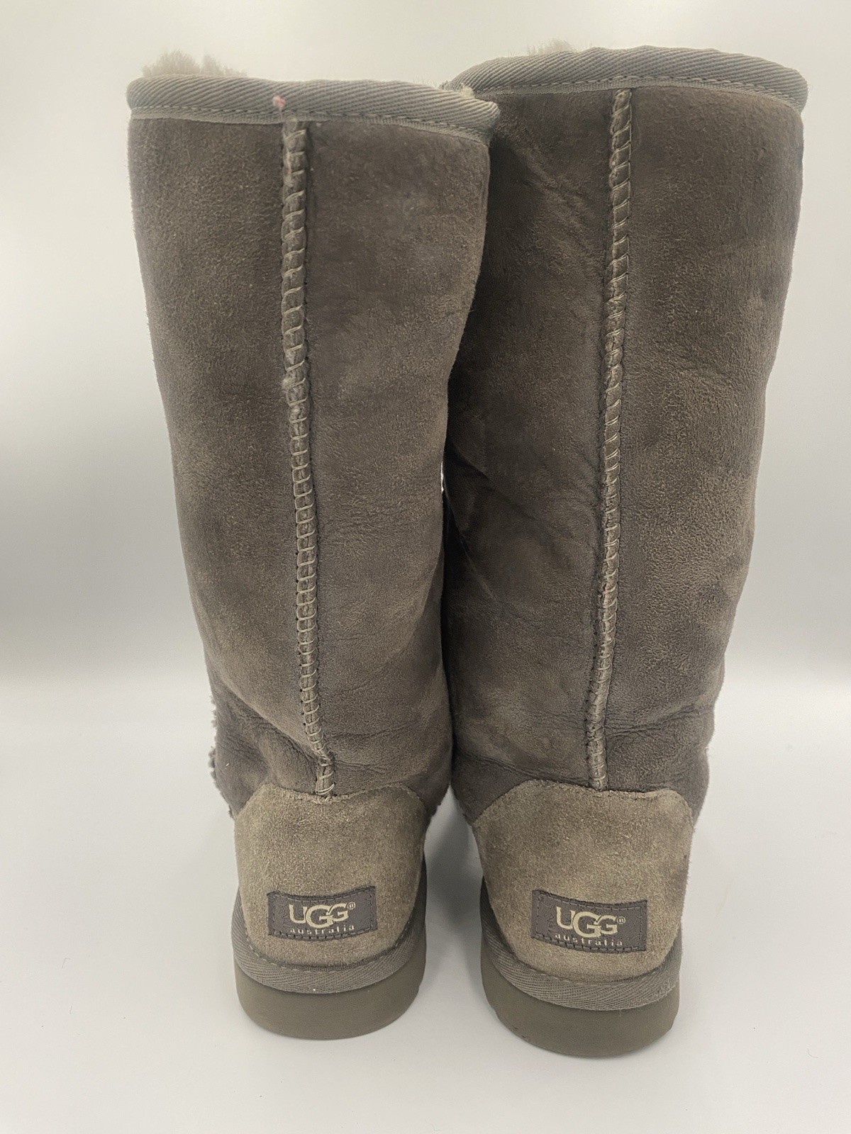 Vintage UGG Australia Classic Tall Suede Boots Grey Size 8 (Read Desc)