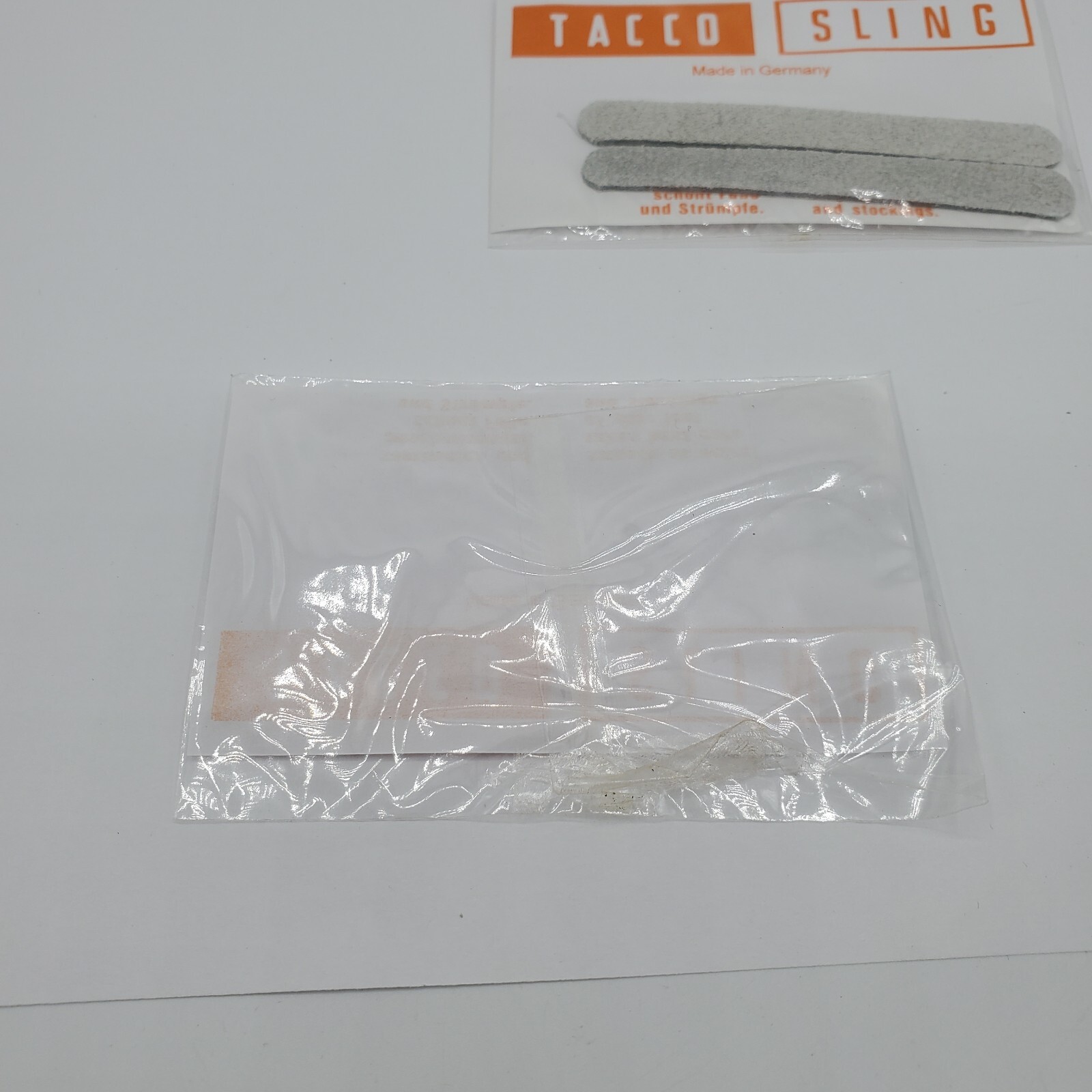 2 PAIR TACCO Slings Self-Adhesive Leather Heel Grips Nos Taccosling Grey
