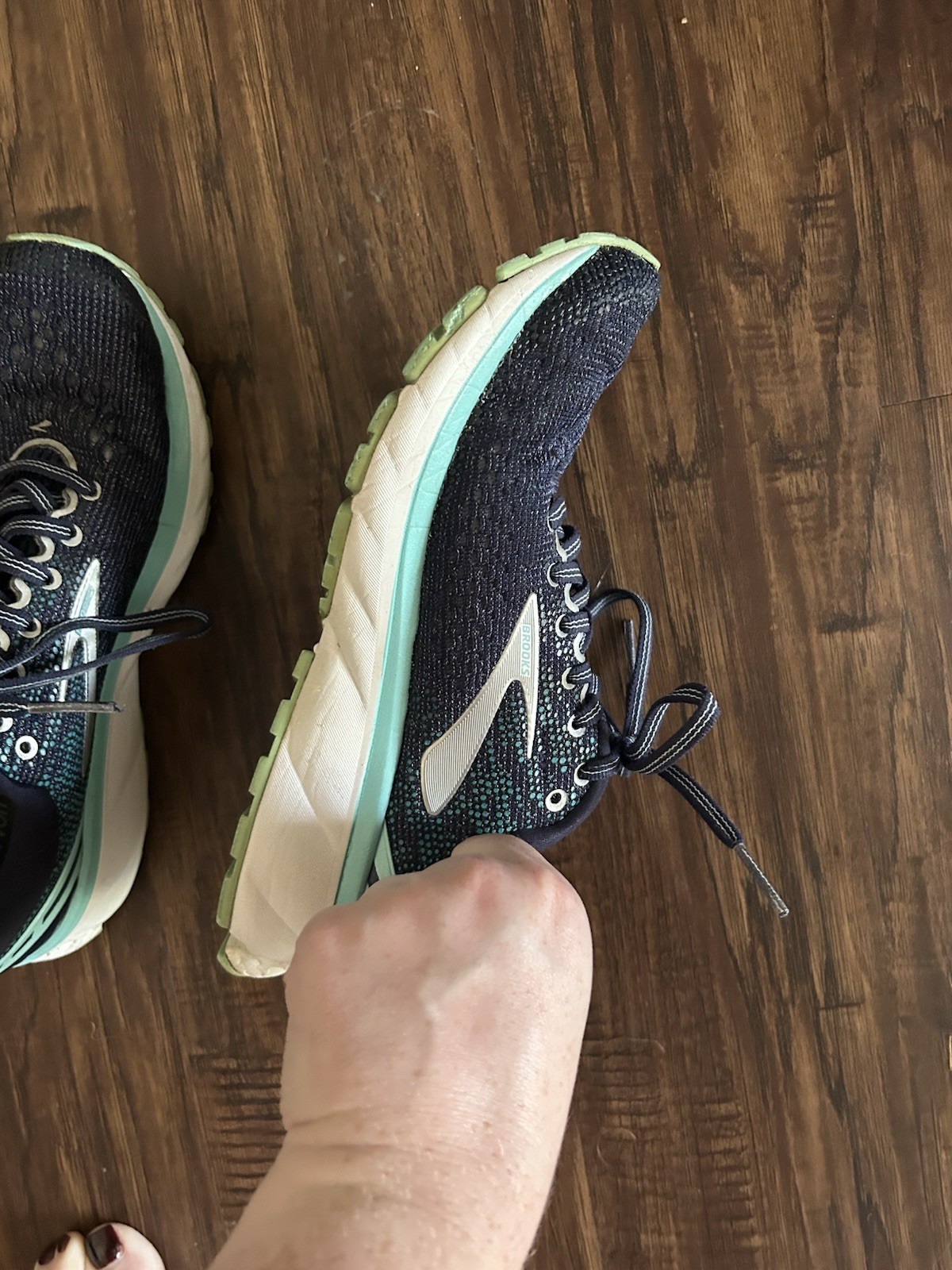 Brooks Ghost Blue/Teal/White Mesh Breathable Lace-Up Low Top Running Shoes