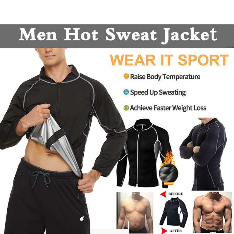 Heavy Sauna Suit Sweat Exercise Gym Men Shaper Suit Fitness Weight Loss Anti-Rip