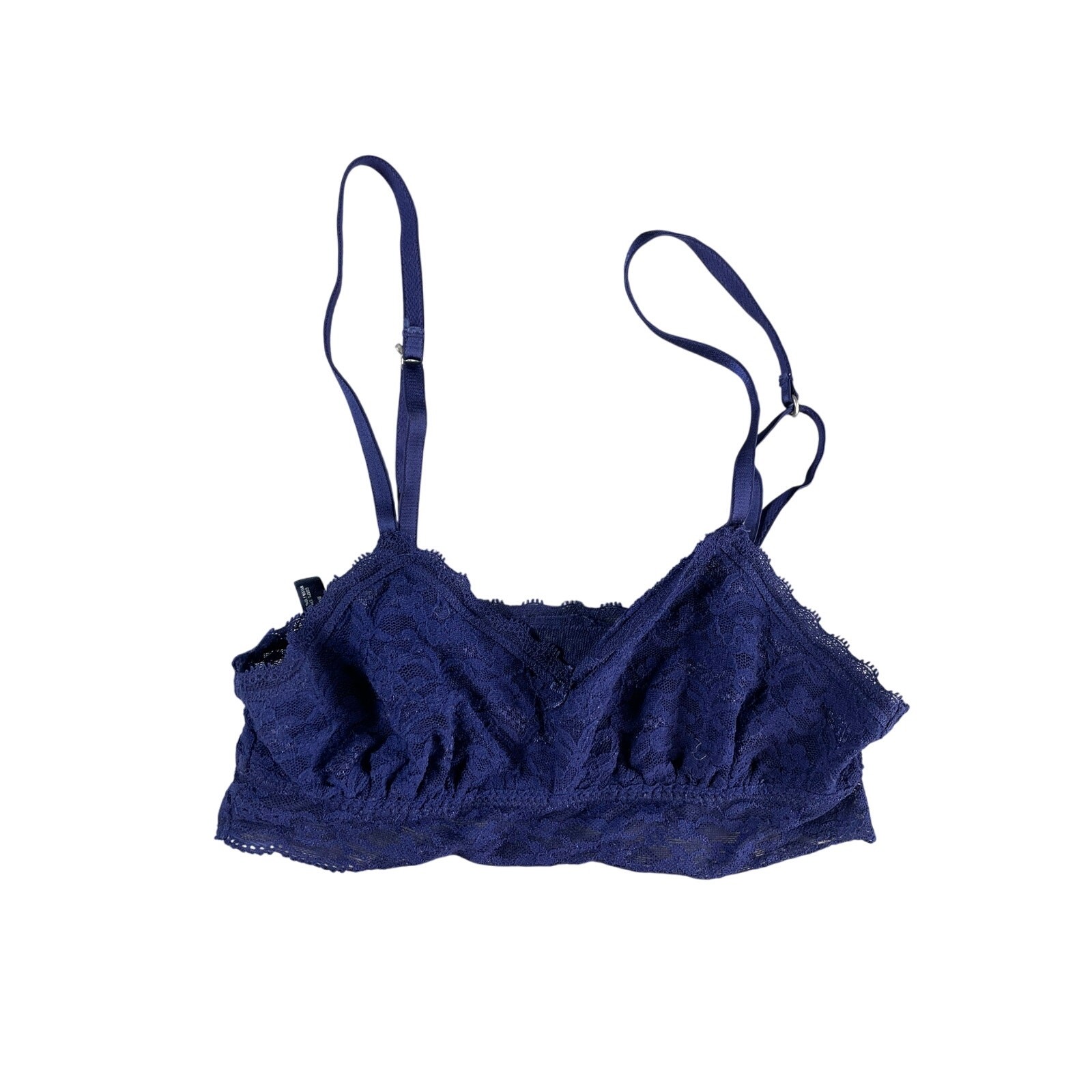 Aerie Bralette Womens XS Blue Unlined Lace Adj Strap RN#54485 CA#03873