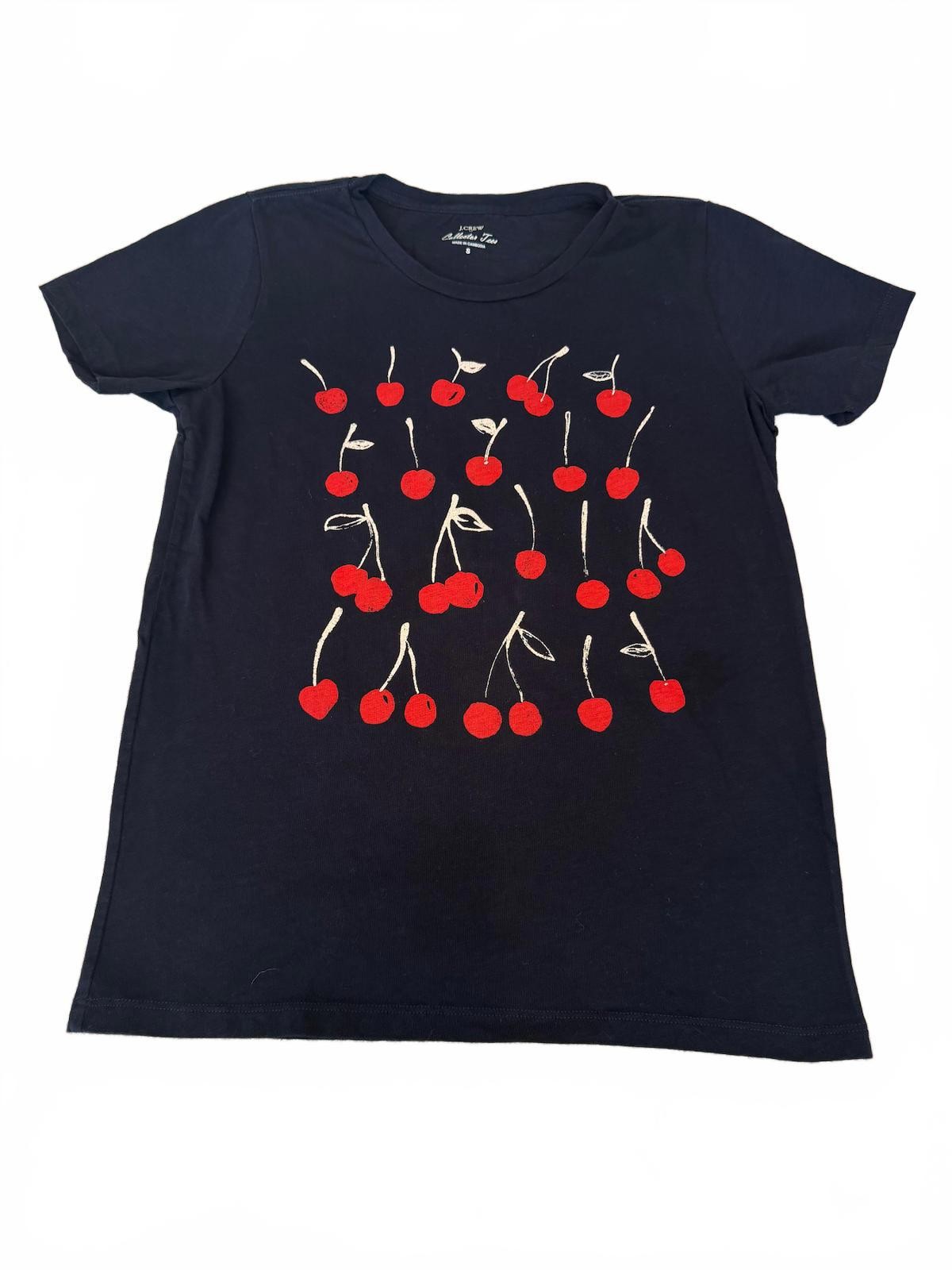 J.Crew Very Cherry Collector Tee Navy Blue Red Graphic T-Shirt S