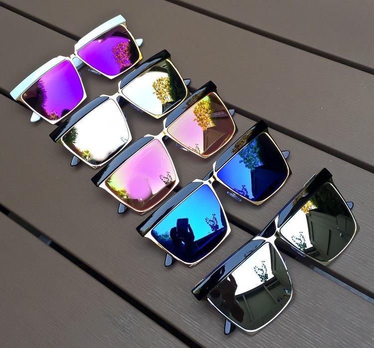 Oversized ROCK STAR Metal Frame Brow Bar Aviator Large Fashion Sunglasses 3873 L