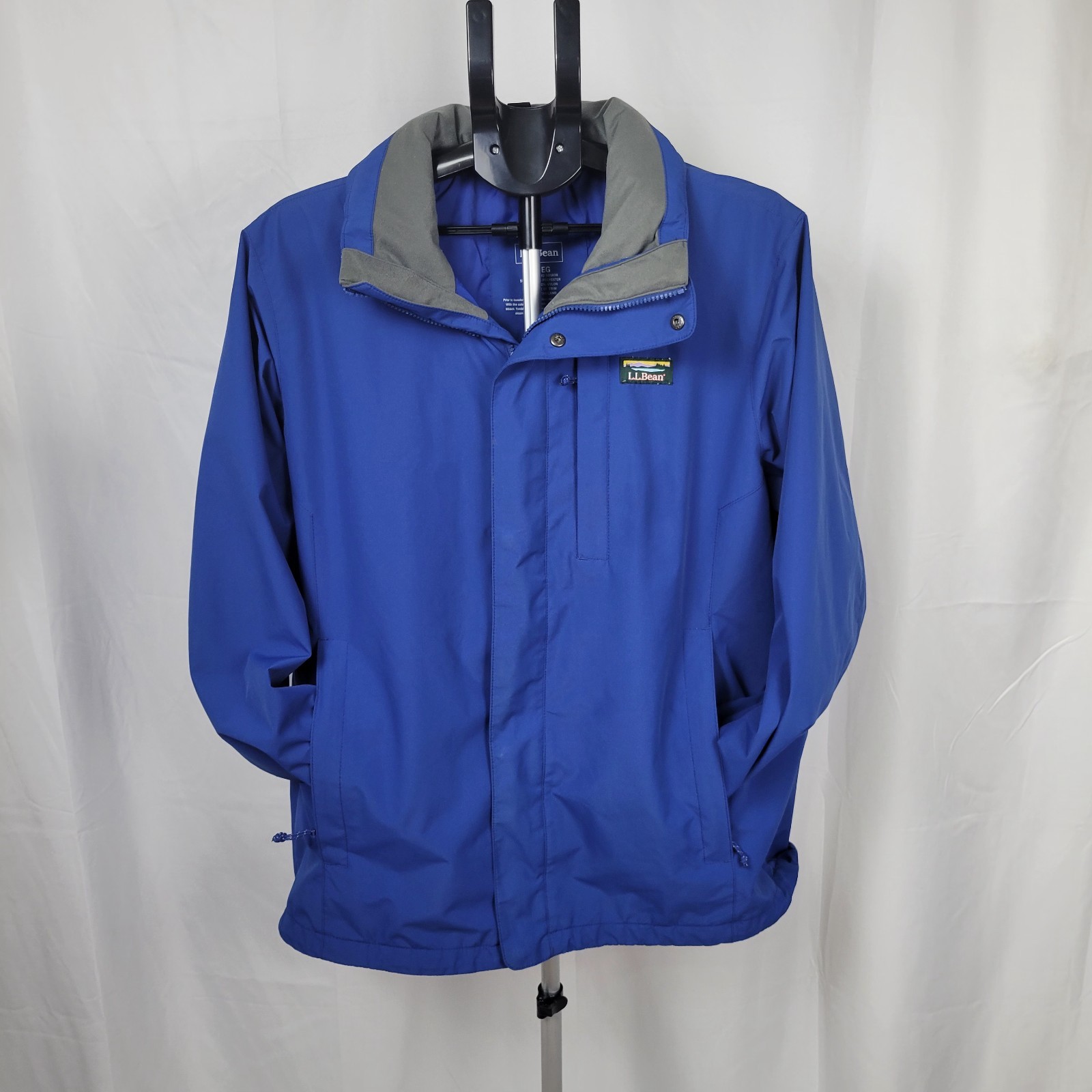 LL Bean LG Sweater Fleece 3 In 1 Jacket Navy Blue Large Regular Waterproof Shell
