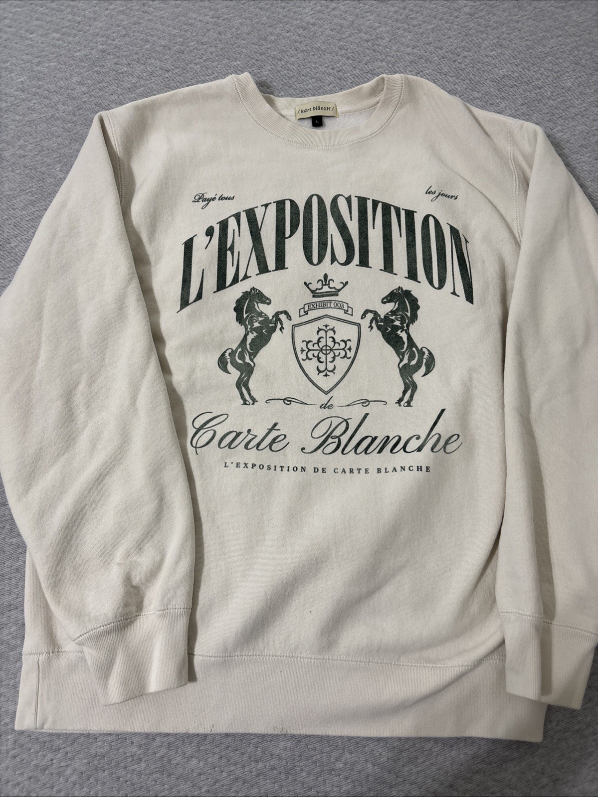 Carte Blanche Men’s Crewneck Sweatshirt Off White Large