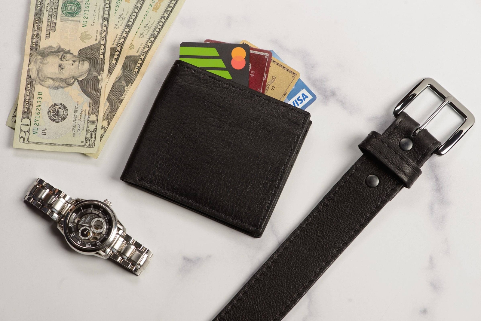 Black American Bison Bifold Wallet Quality USA Handcrafted