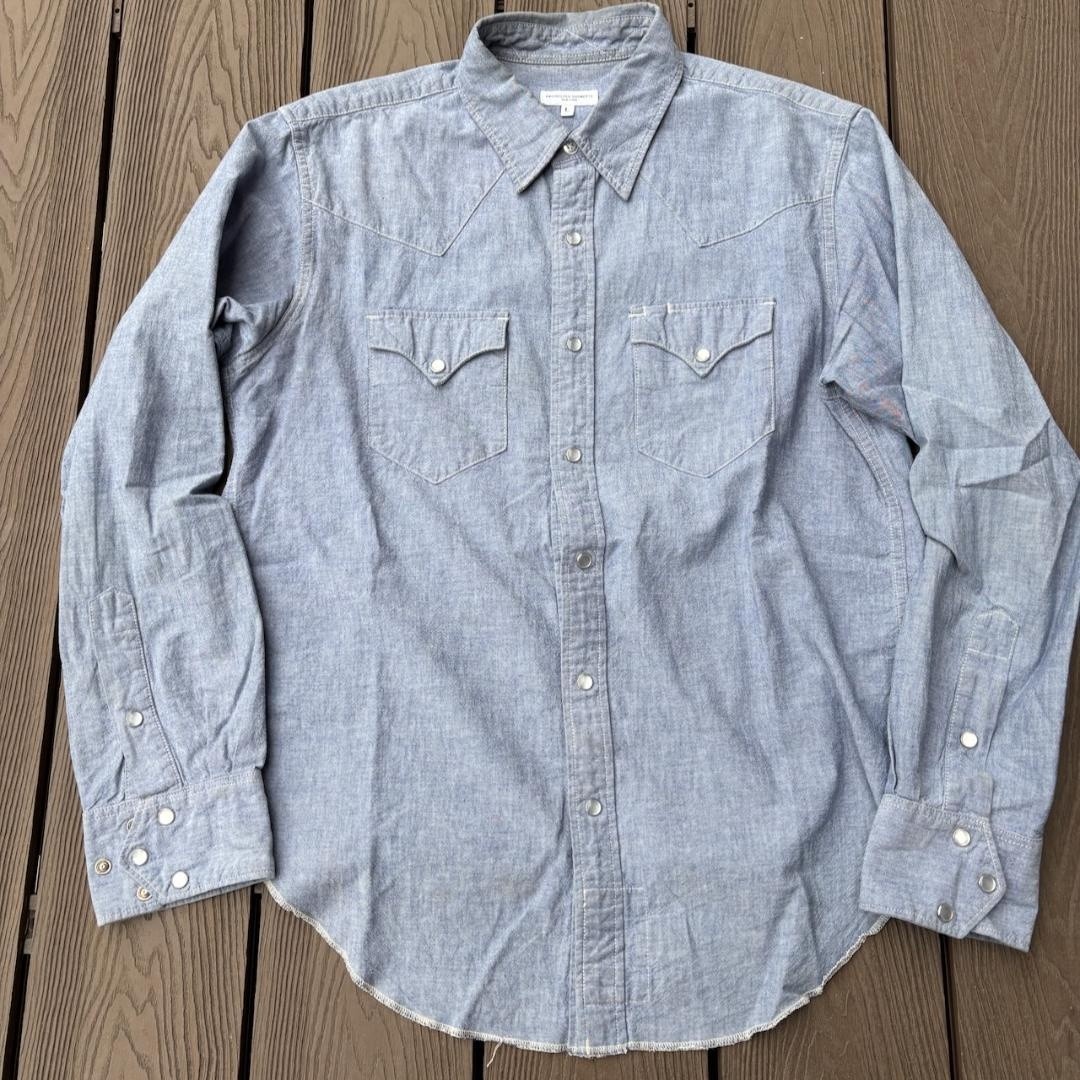 Engineered Garments Chambray Western Shirt Size L Japanese Designer F/S