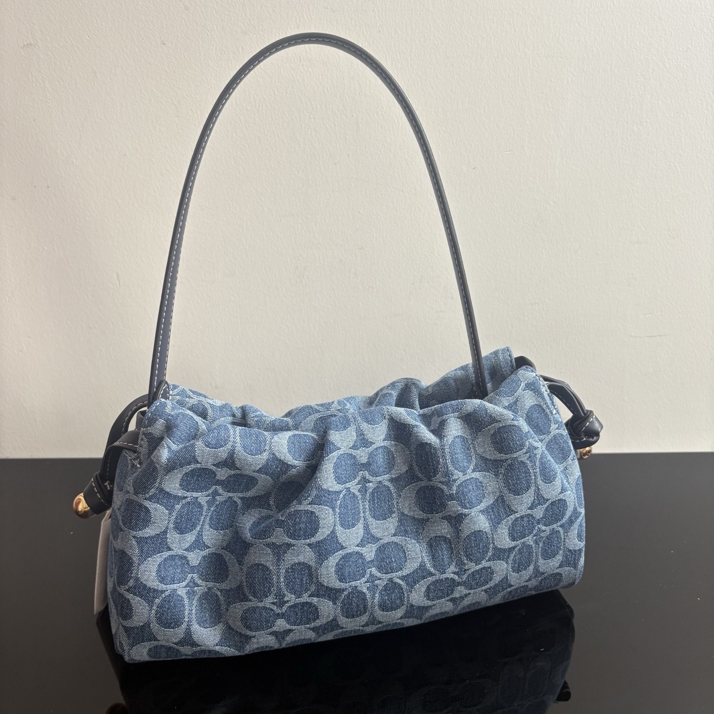 Coach CDE45 Faye Shoulder Bag Signature Denim 2WAY Gold HW Outlet New Japan