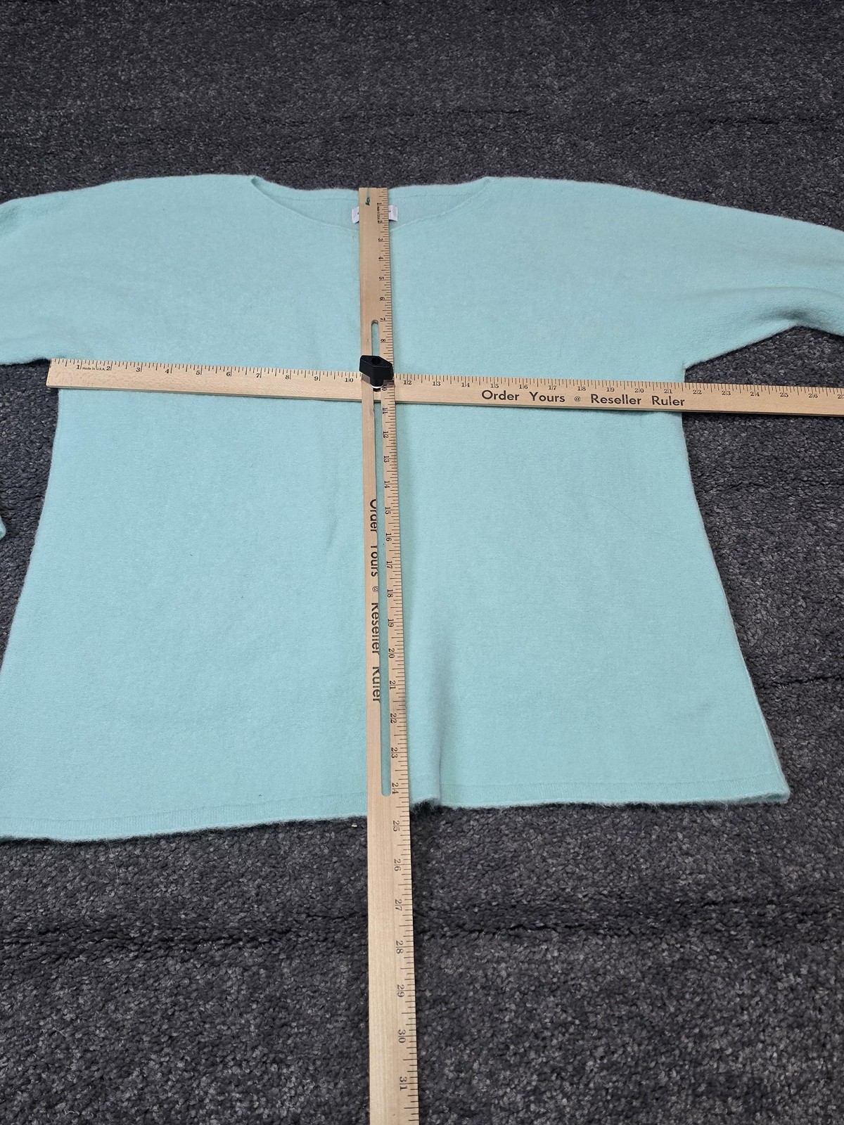 Bianco & Blu Sweater Womens Large Green Alpaca Wool Blend Crew Knit Pullover