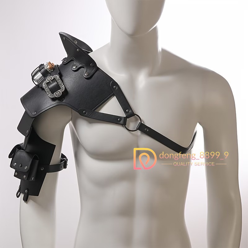 Medieval Vintage Artificial Leather Cosplay Knight Armor Pauldron PU Chest Strap
