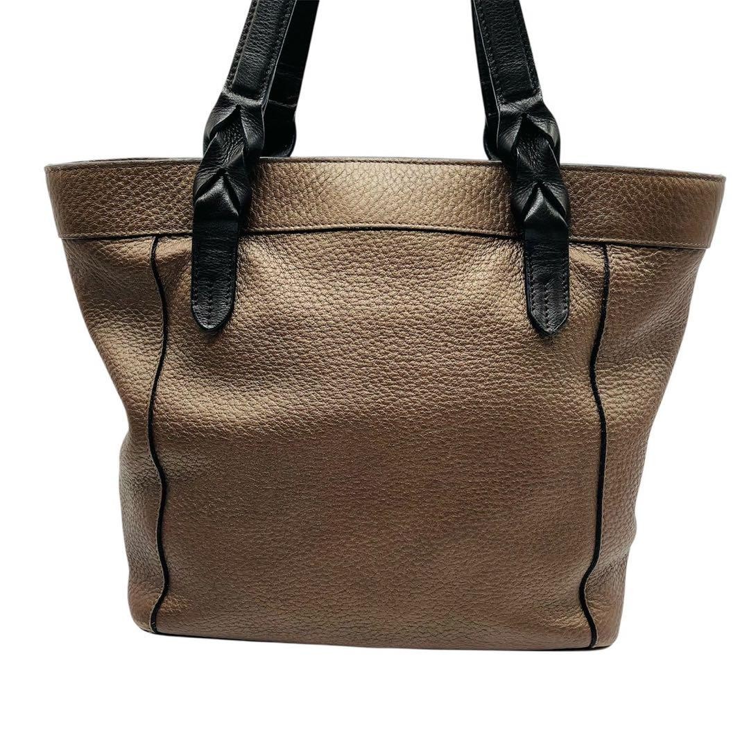 LOEWE Anagram Husta Handbag Bronze Dark Brown Leather