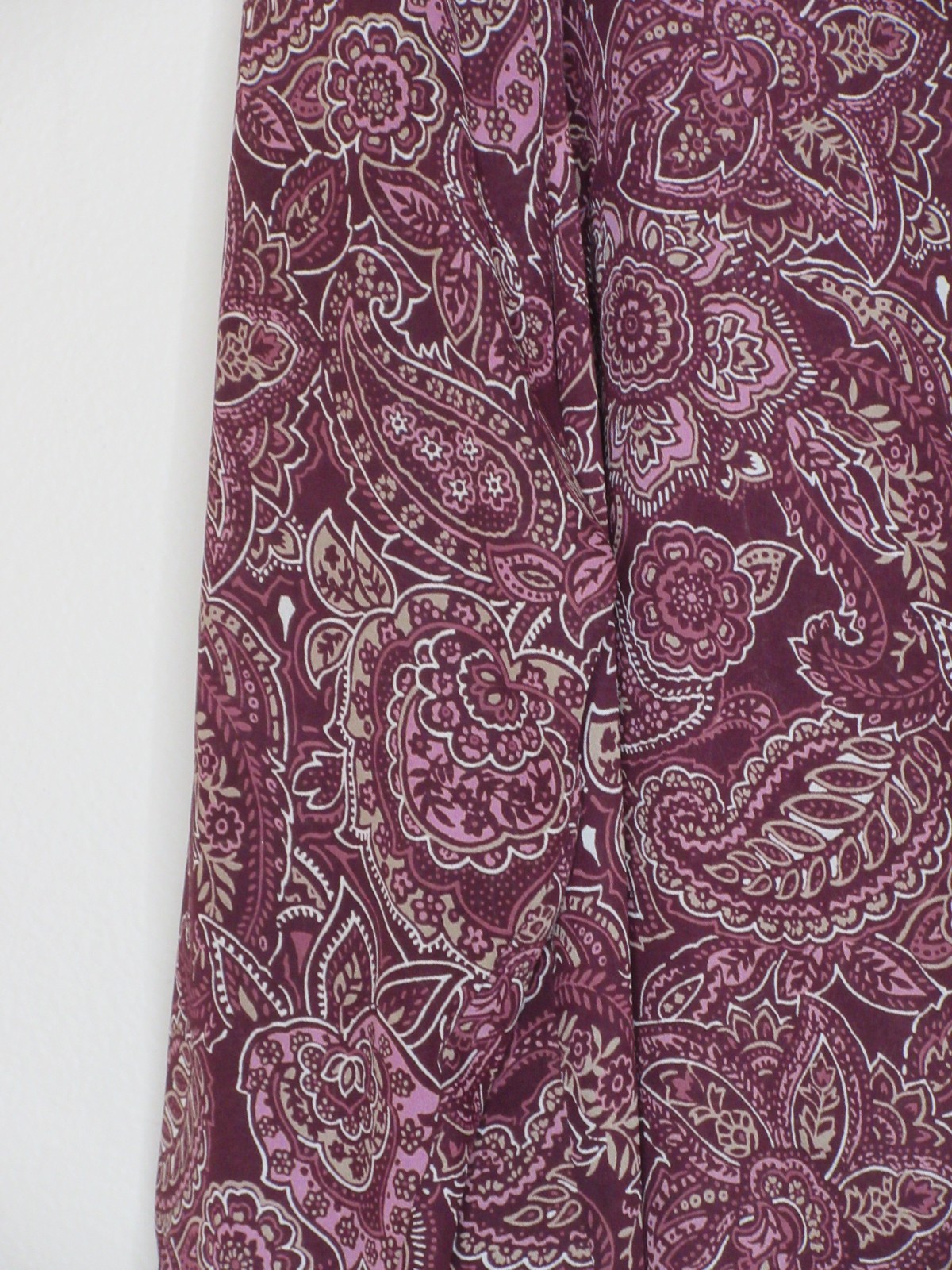Cold Water Creek Womens Plus Size Purple Paisley Print Sheer Shirt Dress 2X B 53