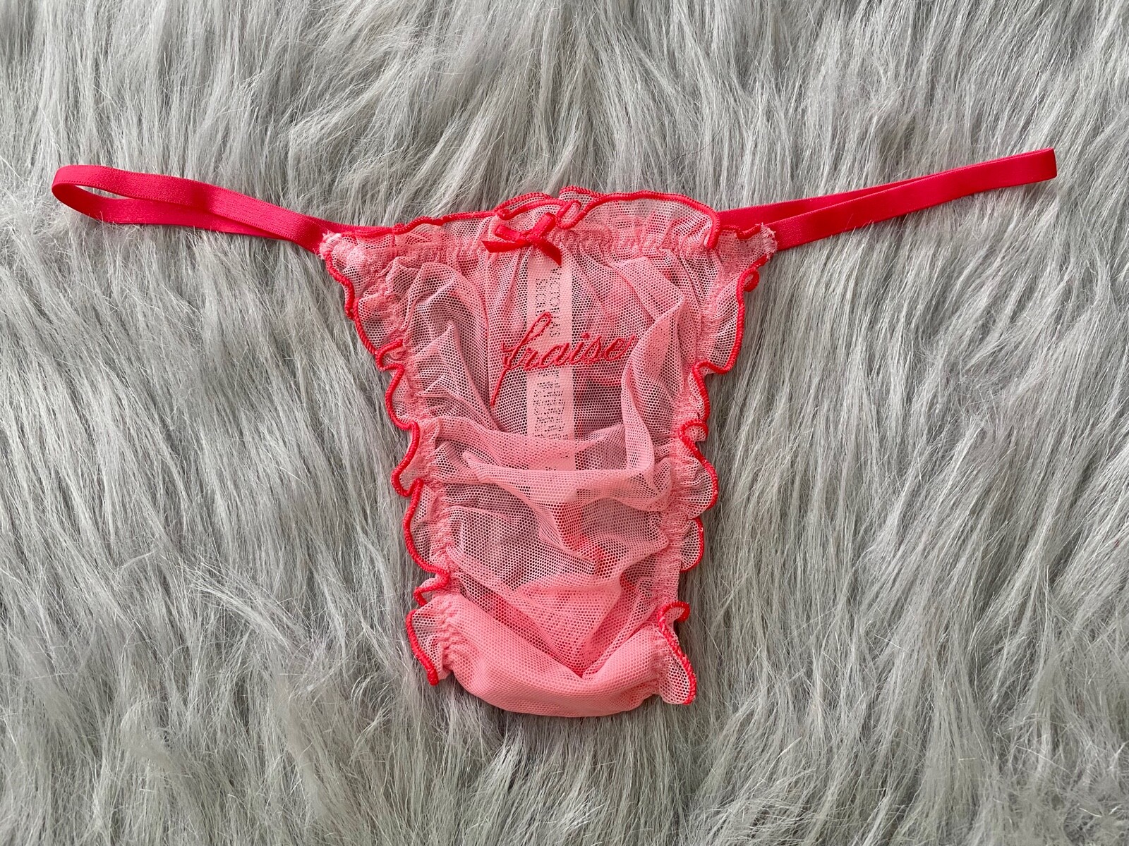 Victoria’s Secret Panties 3 Pack Mesh Ruffled V String Panty XS S M L XL 2XL