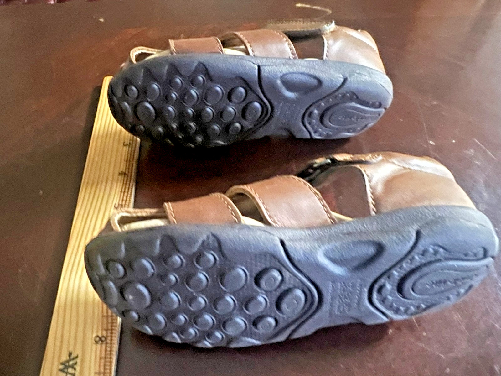 Stride Rite Archie 2.0 Sandal Little Kid Tan Brown Leather Memory Foam SRtech S5